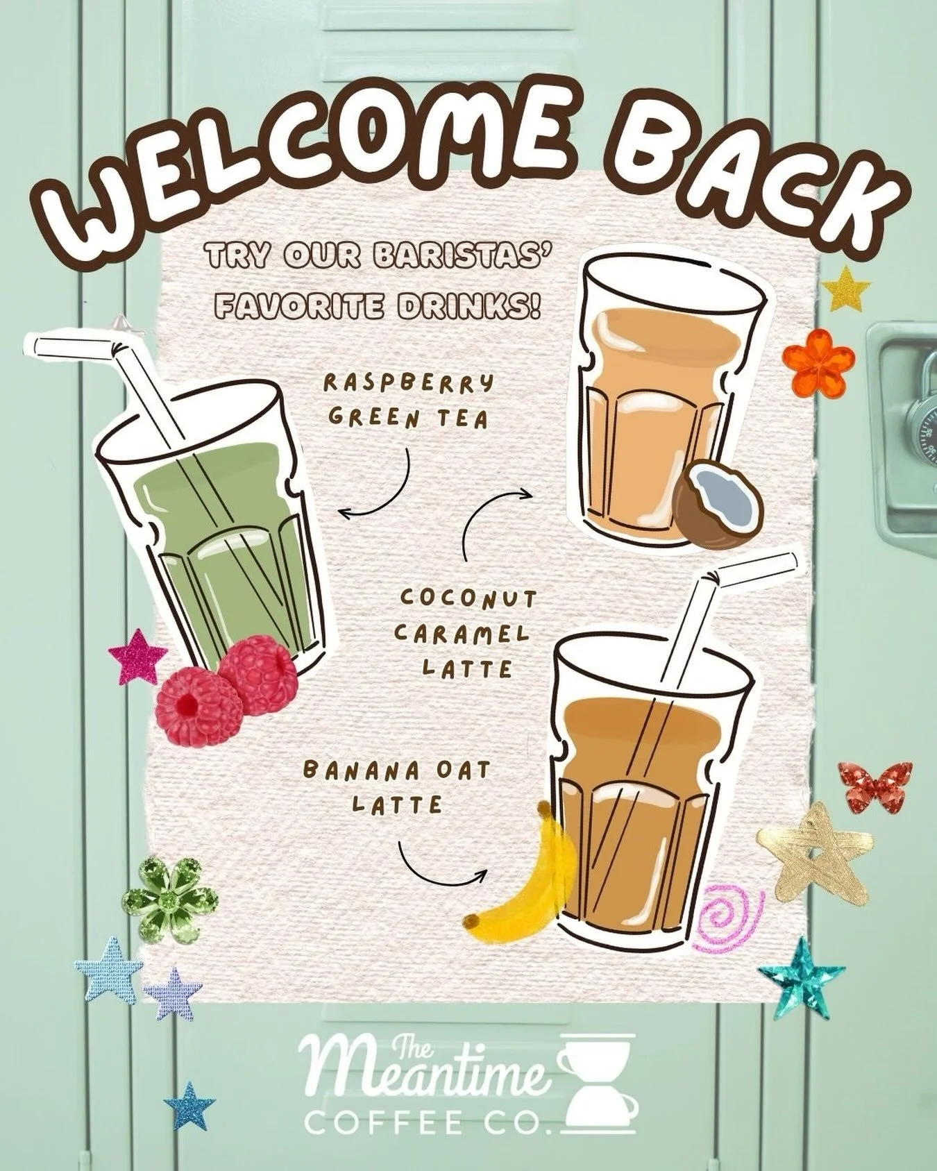 WELCOME BACK MEANIES 🌸
Oh, how we have missed you
This fwoc we are welcoming our favs back with our favorite drinks! ☀️📚✏️🍎

😚 don&rsquo;t keep us waiting!

shout out to Gracie Macklin (Junction CPO), Yash Gupta, Lan Vy Pham (CEO), and Khadheeja 