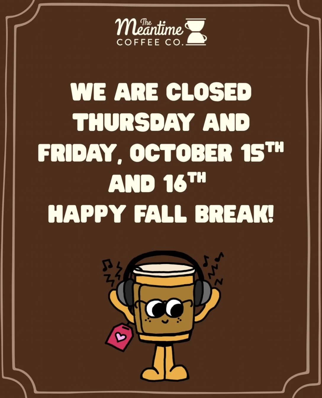 We&rsquo;ll see yall Monday! Have a great fall break! 🍂