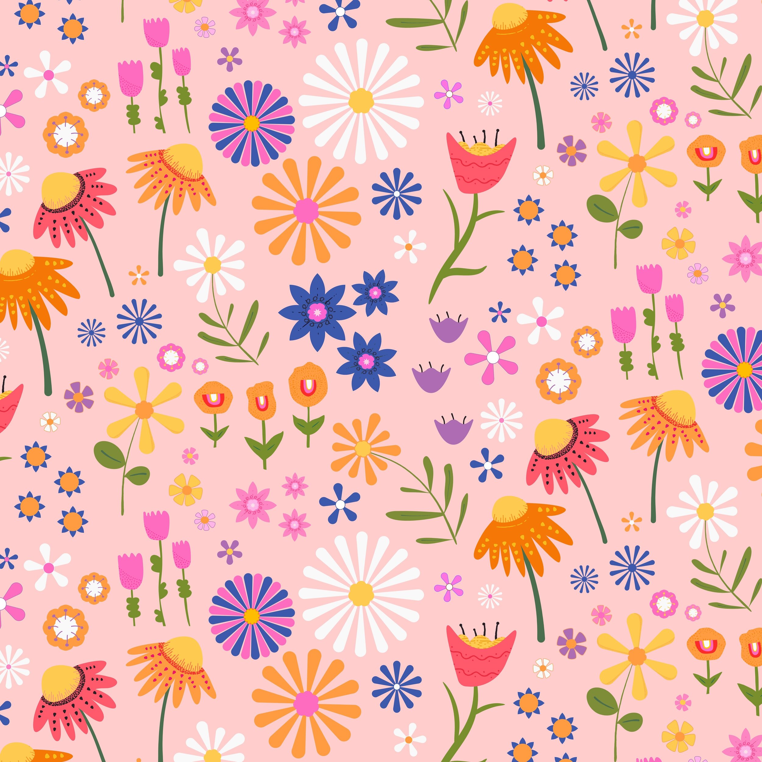 Spring Blooms Explosion 💥 🌸 🌼 🌺 💥 new ditsy pattern inspired by many forest walkabouts with my son during spring break the past couple of weeks. 

Just heard the news about Affinity being acquired by Canva. This is making me a little weary about