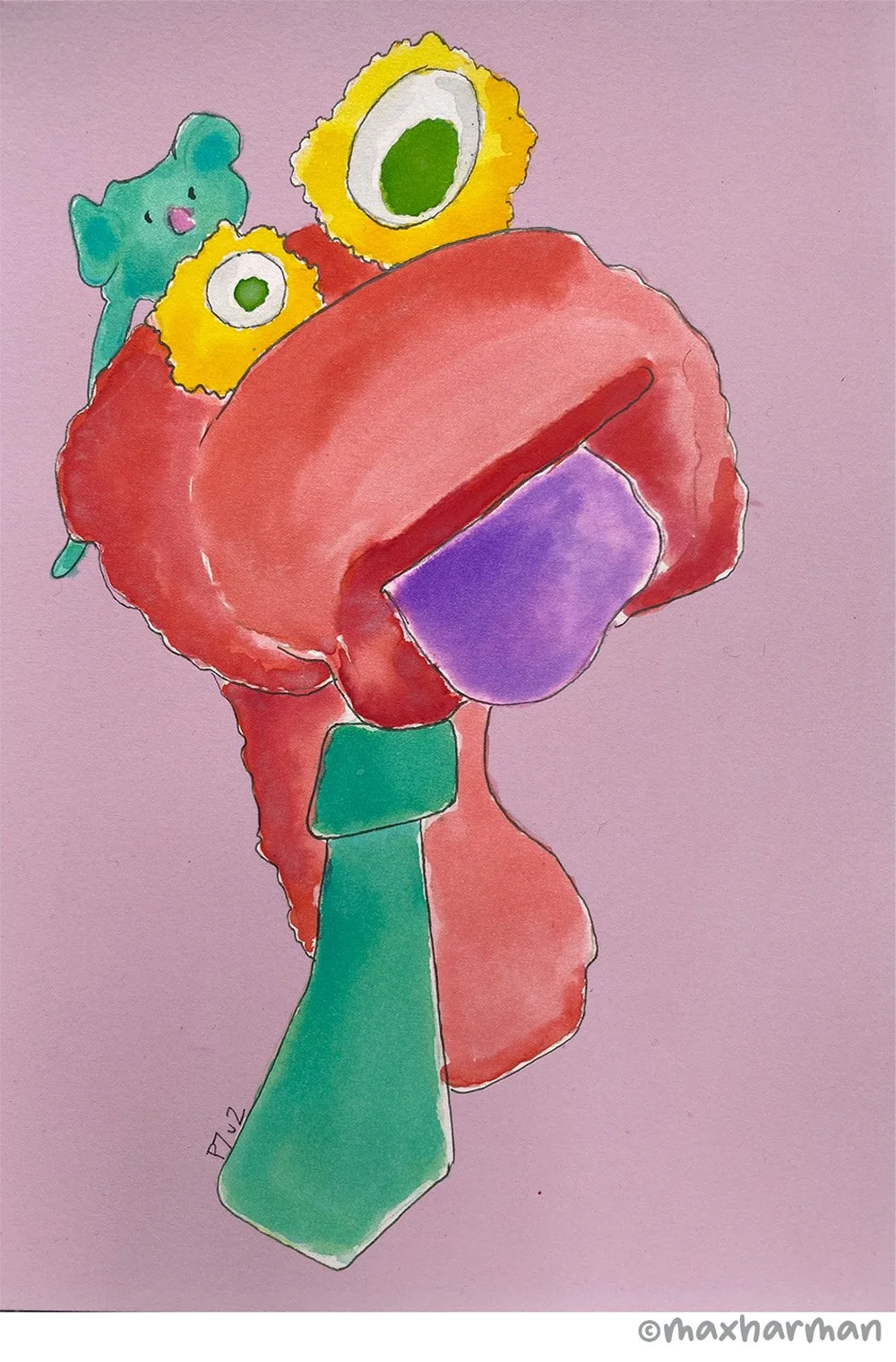 'Rona & Gert' - Watercolour study P7v2, 21x14.8 cm