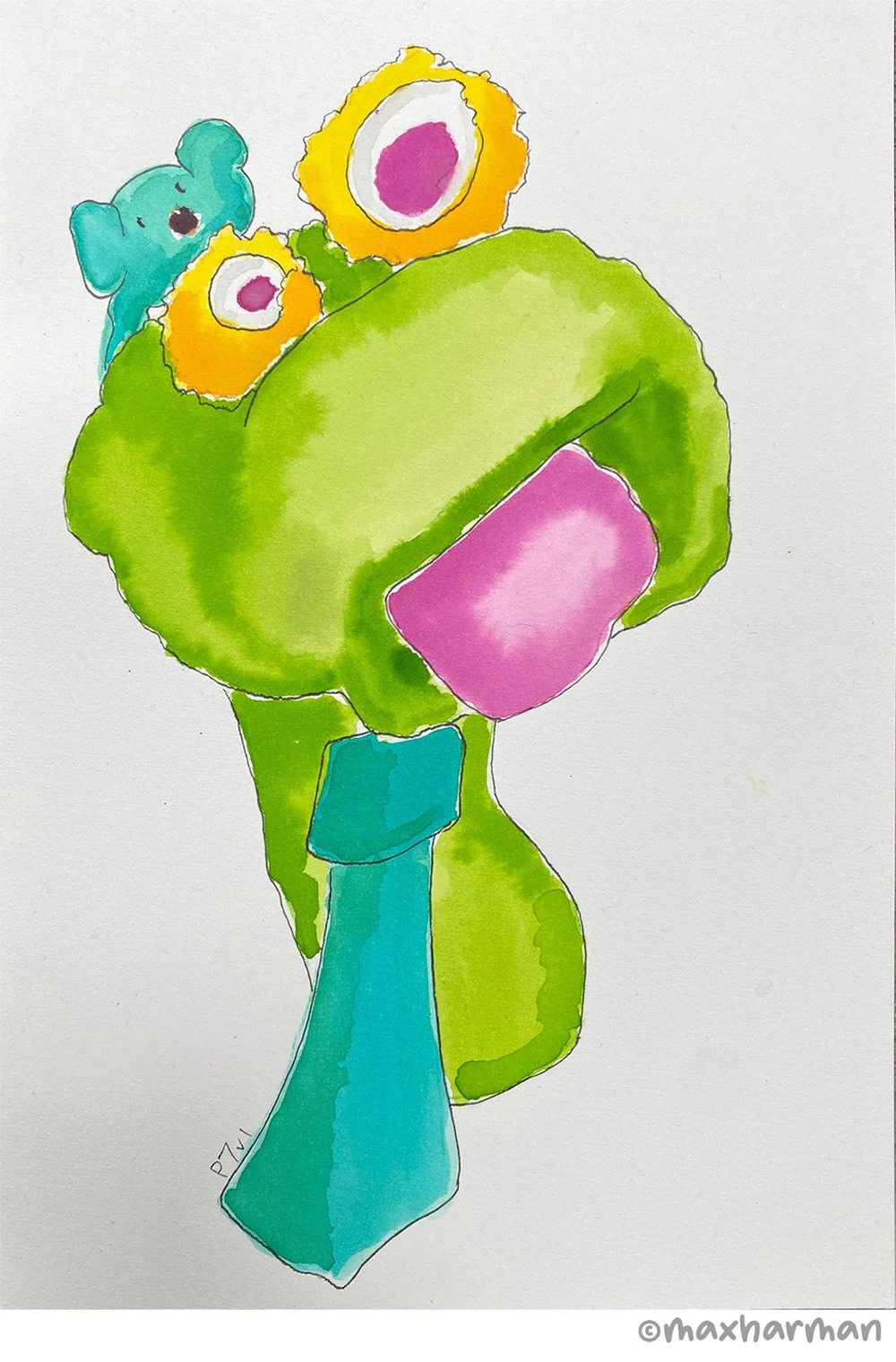 'Rona & Gert' - Watercolour study P7v1, 21x14.8 cm