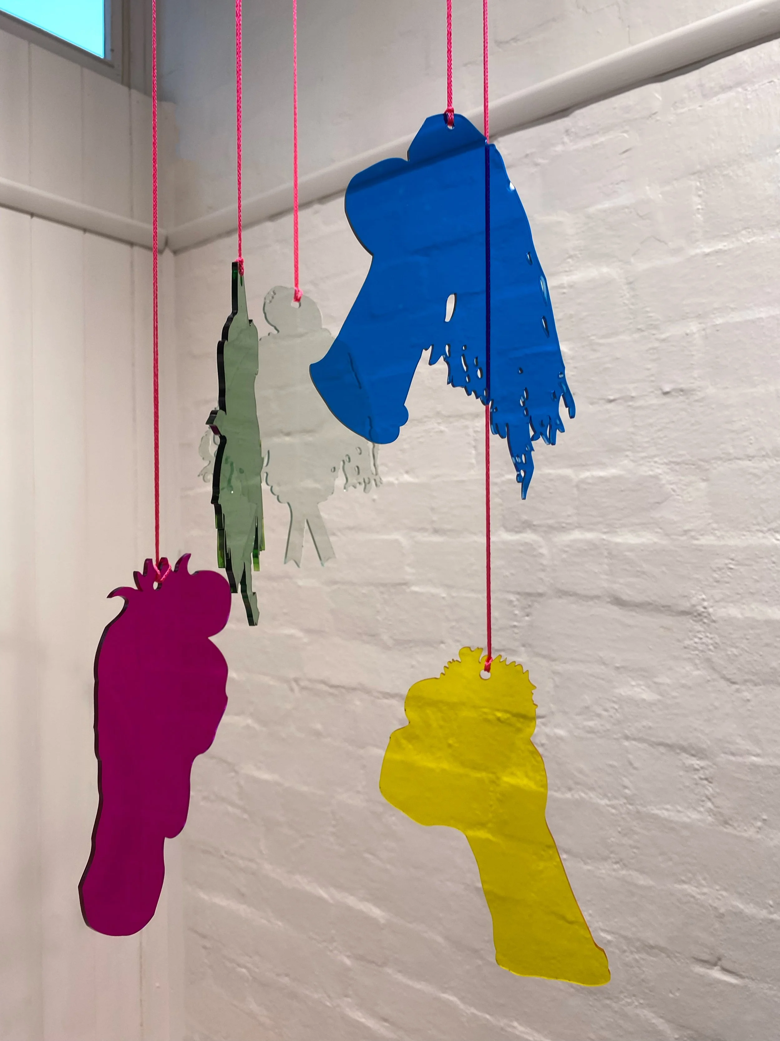 Mini Sock Puppet Silhouettes, Mobile, Acrylic Sheet, 47x30x30