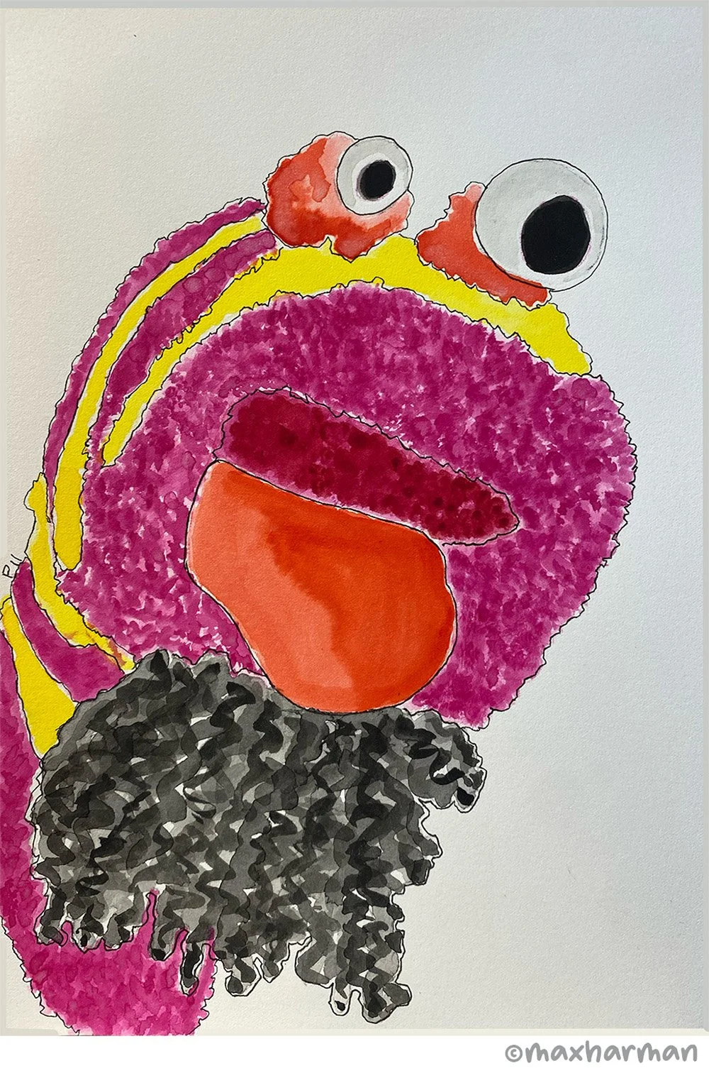 'Luv' - Watercolour study P11, 21x14.8 cm