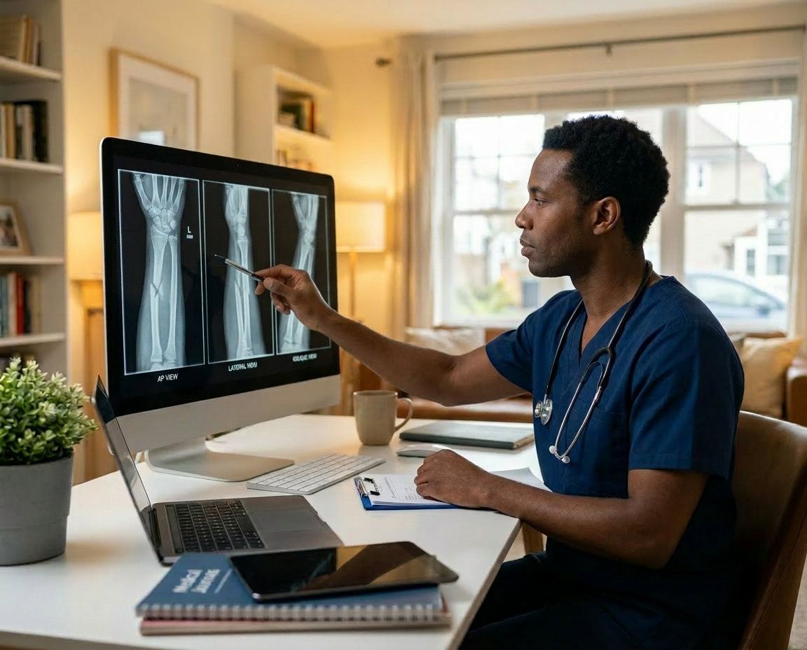 Consultant helping from home