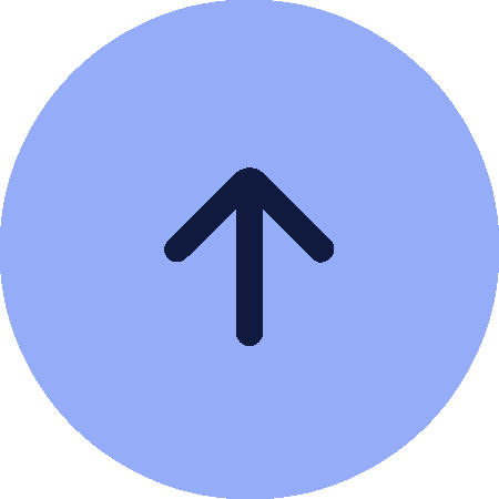 A circular button with a blue background and a dark blue upward arrow in the center.