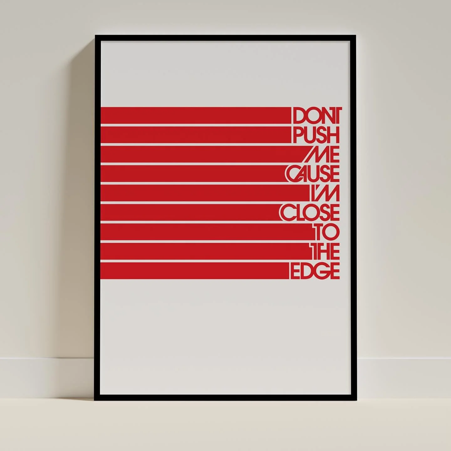 January. It&rsquo;s like a jungle sometimes&hellip;

&lsquo;Don&rsquo;t Push Me&rsquo; hand-pulled screen print. Designed and printed by me, Mr. P

Celebrating 42 years since the release of The Message by Grandmaster Flash and the Furious Five.

29.7