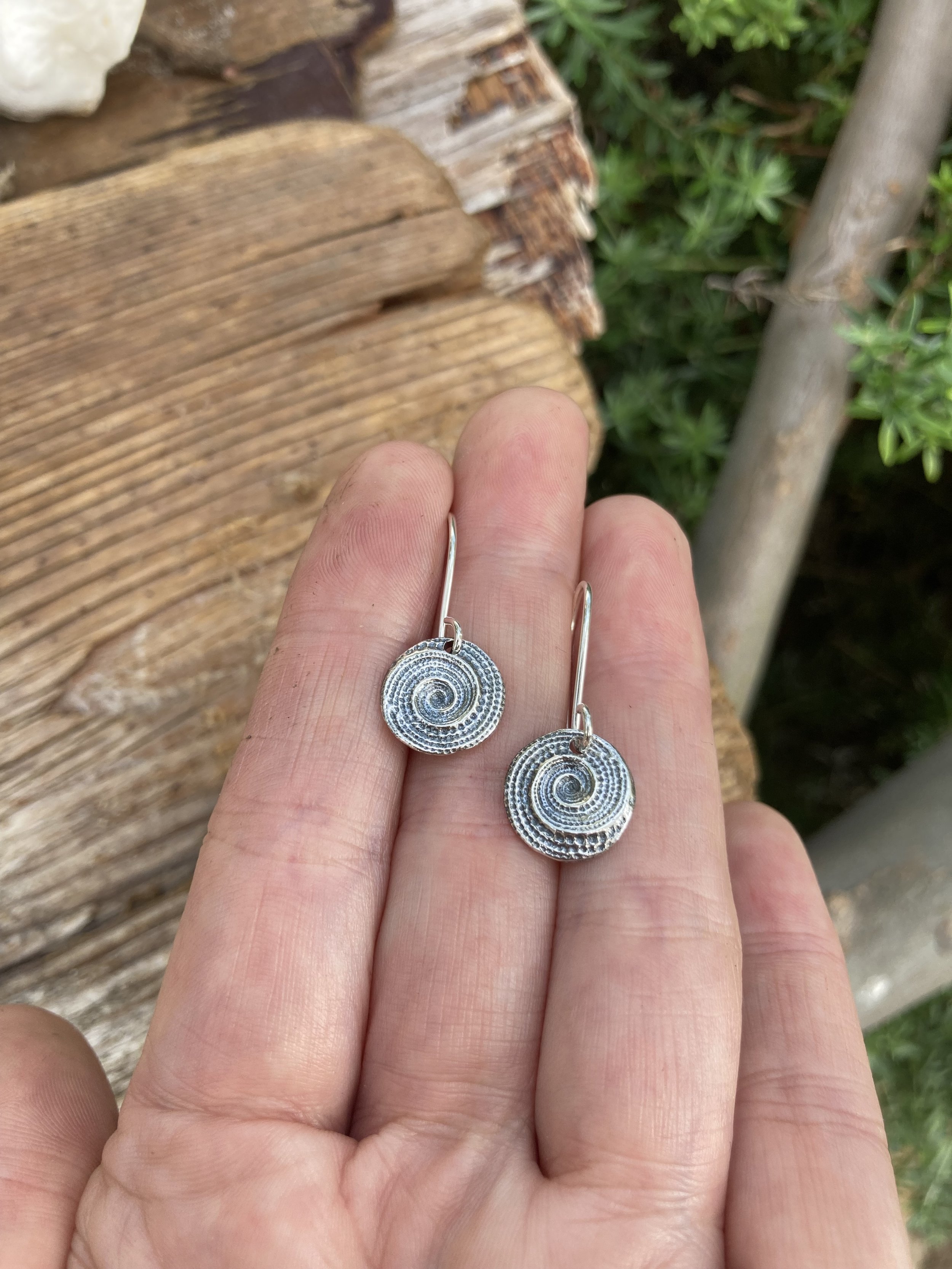 Spiral Shell Impression Earrings