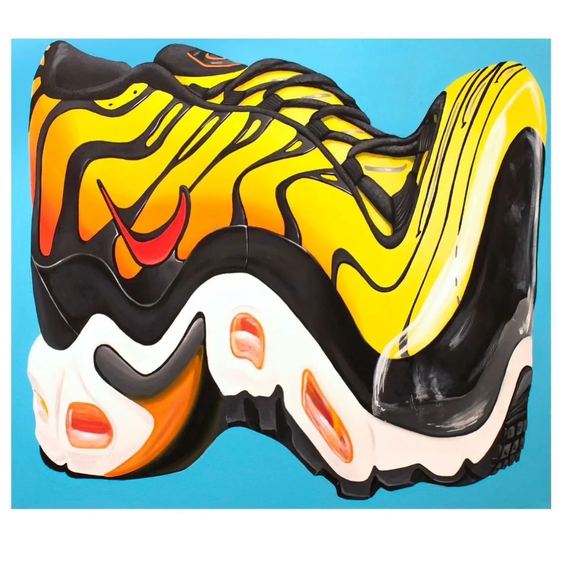 Tiger, acrylic on canvas by @just_mattia_sarti is available through @thesuperarts gallery, link in bio. Mattia Sarti blends pop aesthetics with branding. In his work, adolescent memories and contemporary icons are warped into vibrant visions that pla