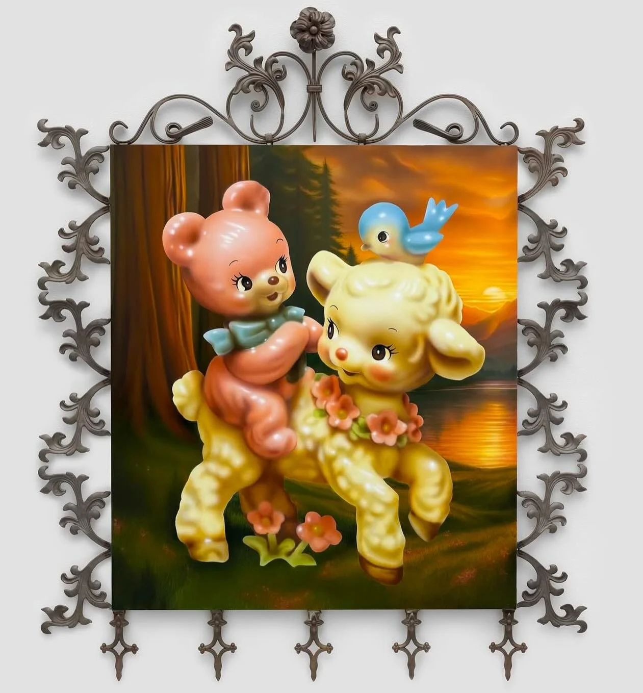 &laquo;&nbsp;First Light Guardians&nbsp;&raquo; 2025, Enamel and acrylic on steel, 58 x 48 inches by @ozziejuarez 
.
.
.
.
.
.
.
.
.
.
#losangelesartist #losangelesartists #featuredartist