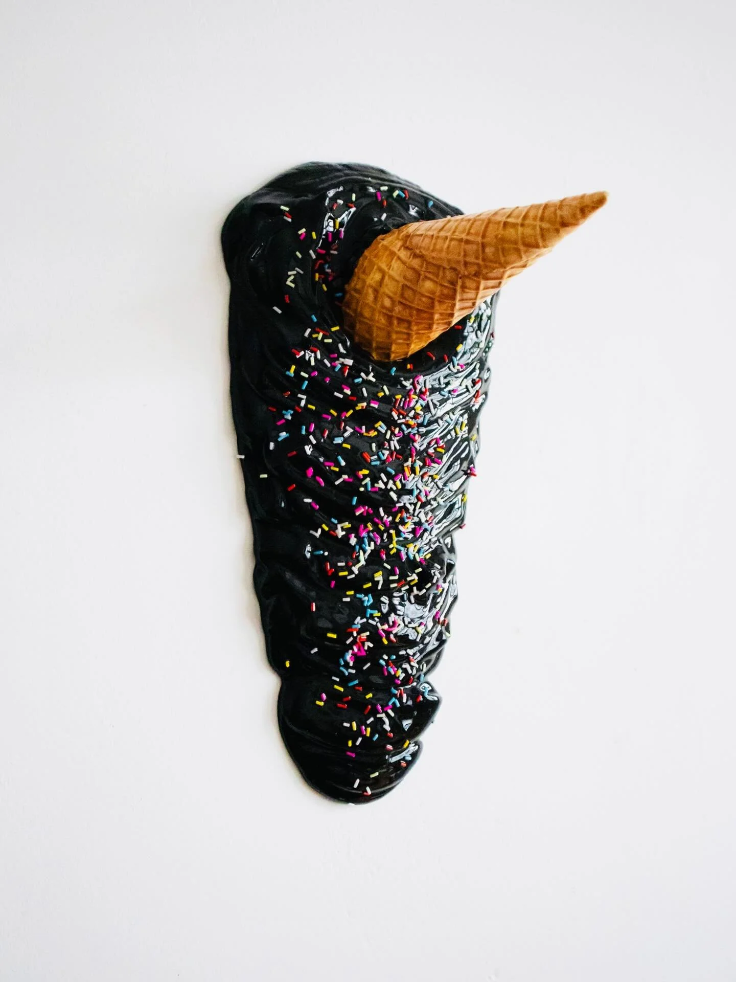 Dropped Cone (Black Sprinkles) by @phillipstaffa is available via @thesuperarts gallery. DM or link in bio. 
Phillip Staffa &lsquo; s artistic approach is rooted in accessibility, directness, and joy. Staffa creates sculptures and installations that 