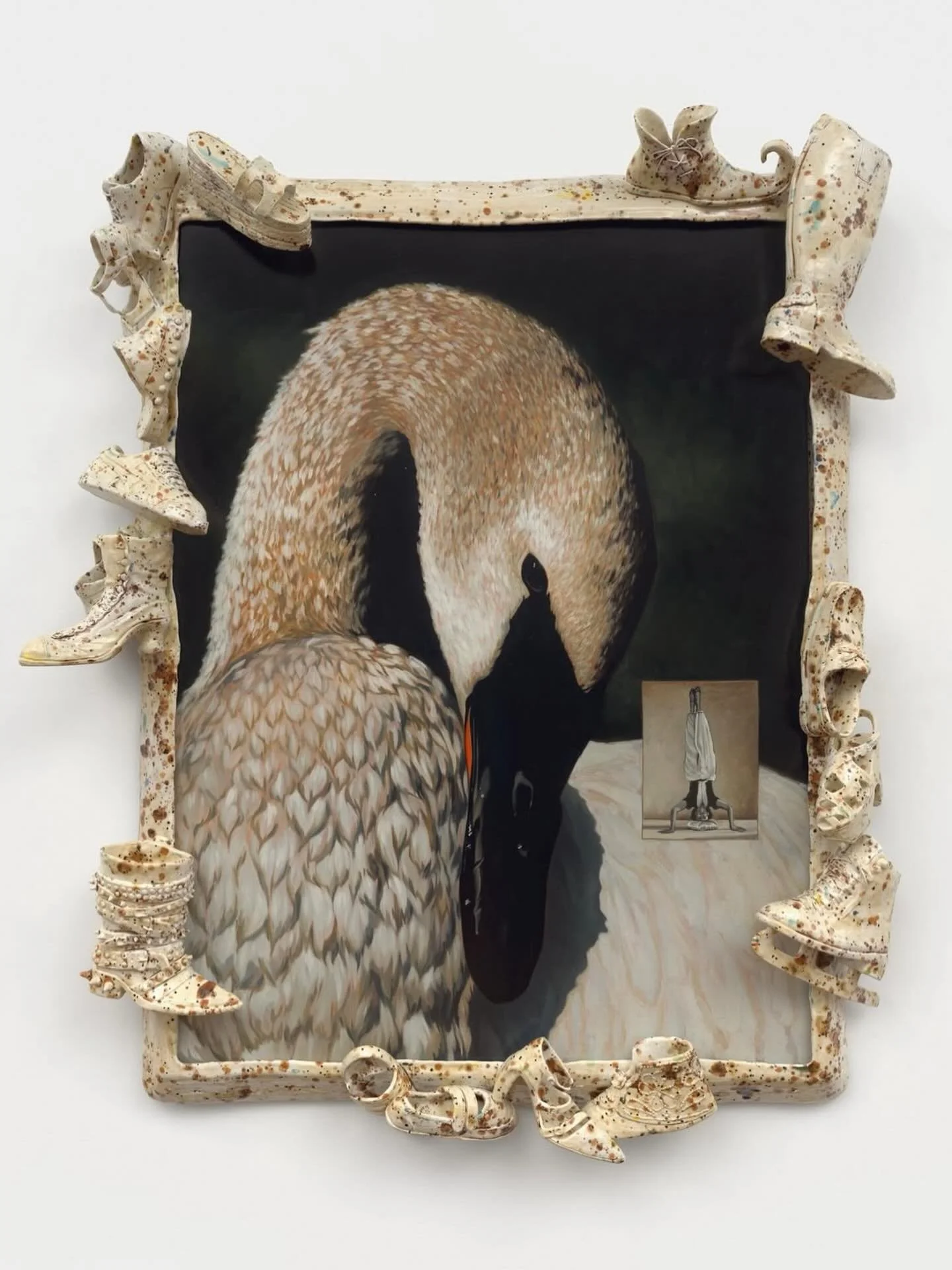 Swan Song by @stephanie.temma.hier 
.
.
.
.
.
.
.
.
.

.
#contemporaryart #artistfeature #featuredartist #painting #ceramicartist