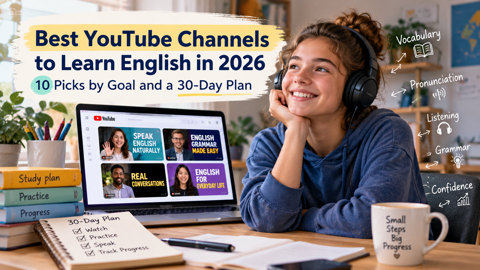 Best YouTube Channels to Learn English in 2026: 10 Picks by Goal and a 30-Day Plan