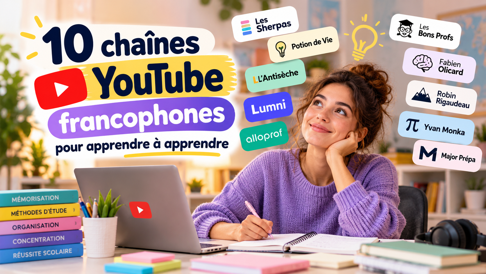 10 chaînes YouTube francophones pour apprendre à apprendre