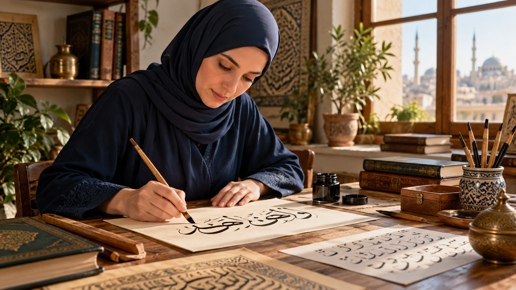 تعلّم الخط العربي للمبتدئين خطوة بخطوة: دليل عملي من مسكة القلم إلى أول لوحة