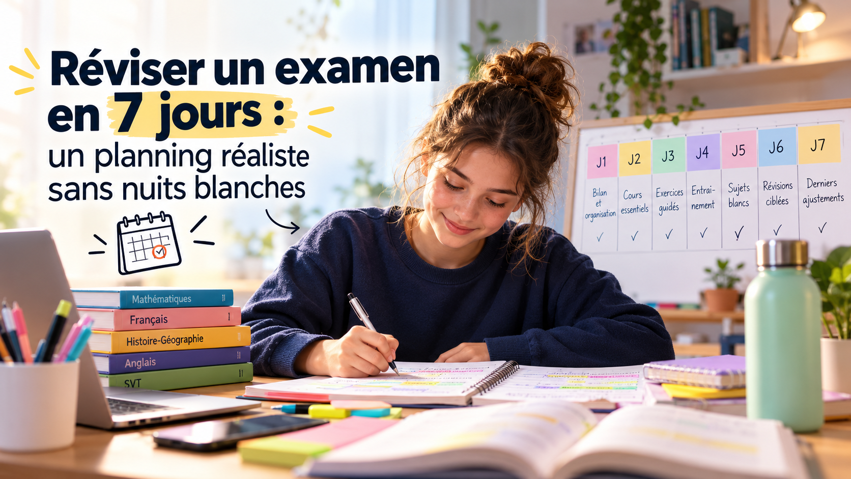 Réviser un examen en 7 jours : un planning réaliste sans nuits blanches