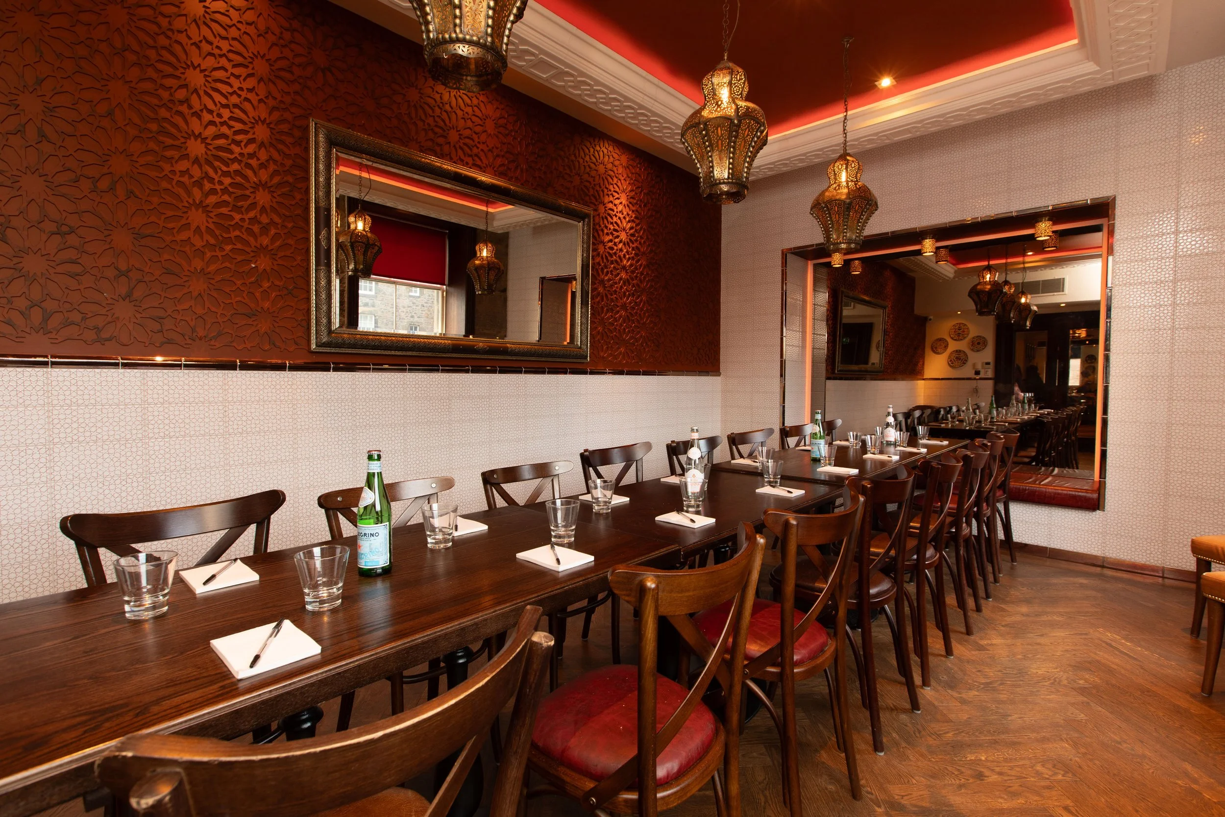 Meeting room layout in the La Bodega room at Cafe Andaluz George IV Bridge, Edinburgh restaurant