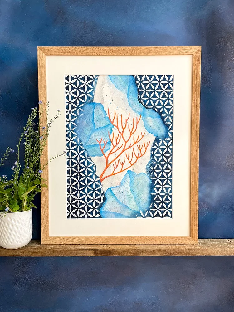 h-blanchard-aquarelle-corail-orange-algues-bleues.jpg