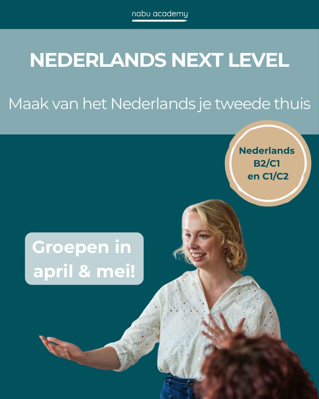 Maak deze lente van het Nederlands je tweede thuis🏡 

En doe mee aan Nederlands Next Level! 

Kleine groepen, hoog niveau, veel persoonlijke aandacht &amp; begeleiding.

Heb je een vraag? Stel hem hieronder of stuur een DM. We helpen je graag! 

 Na