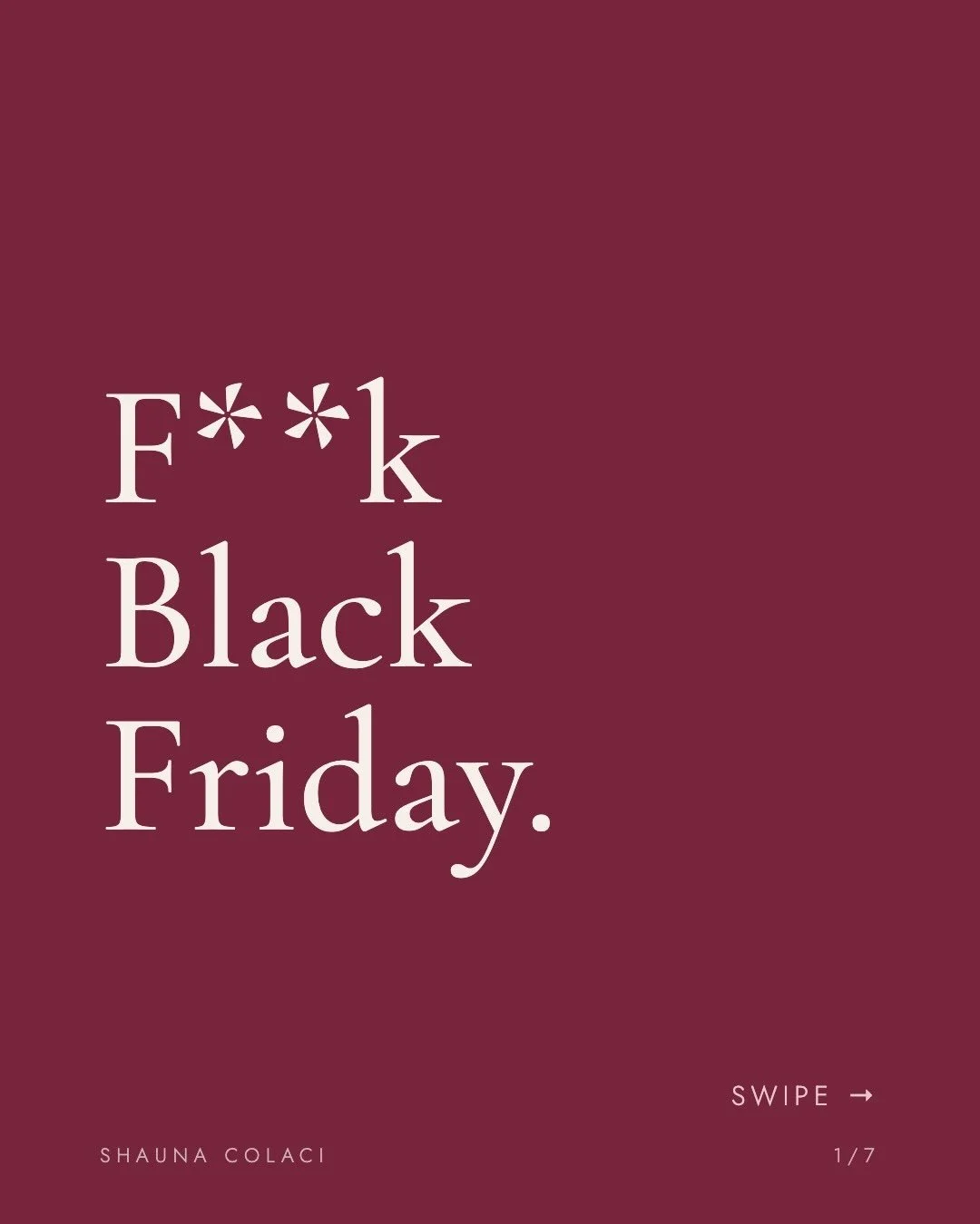 FUCK BLACK FRIDAY. 🖤

There. I said it. Again. 🤣

Because you know what you probably don&rsquo;t need this November?

Another dress. Another pair of shoes. Another absolute bargain that you didn&rsquo;t even know you wanted until Instagram told you