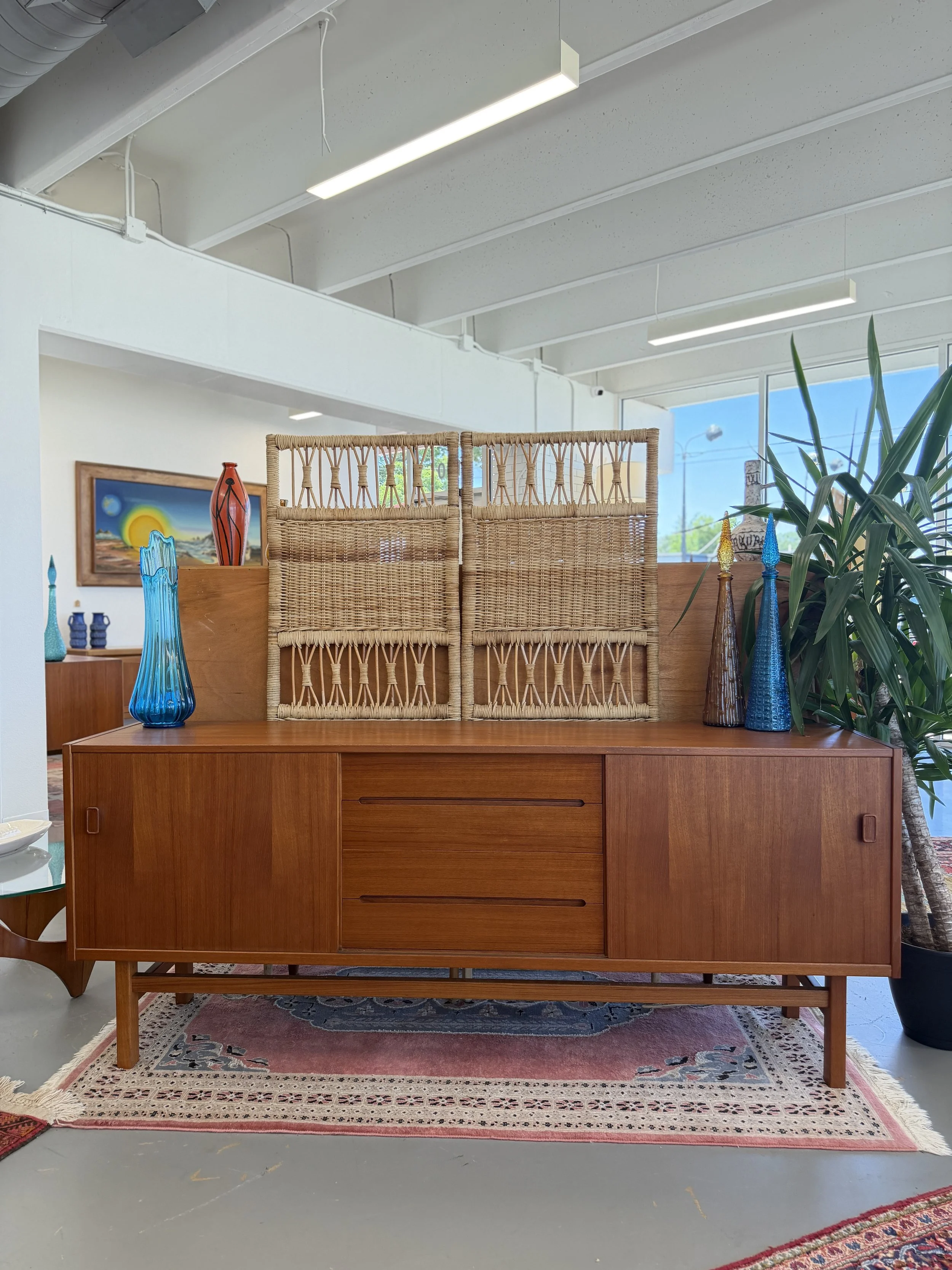 Troeds sliding door teak mid-century credenza