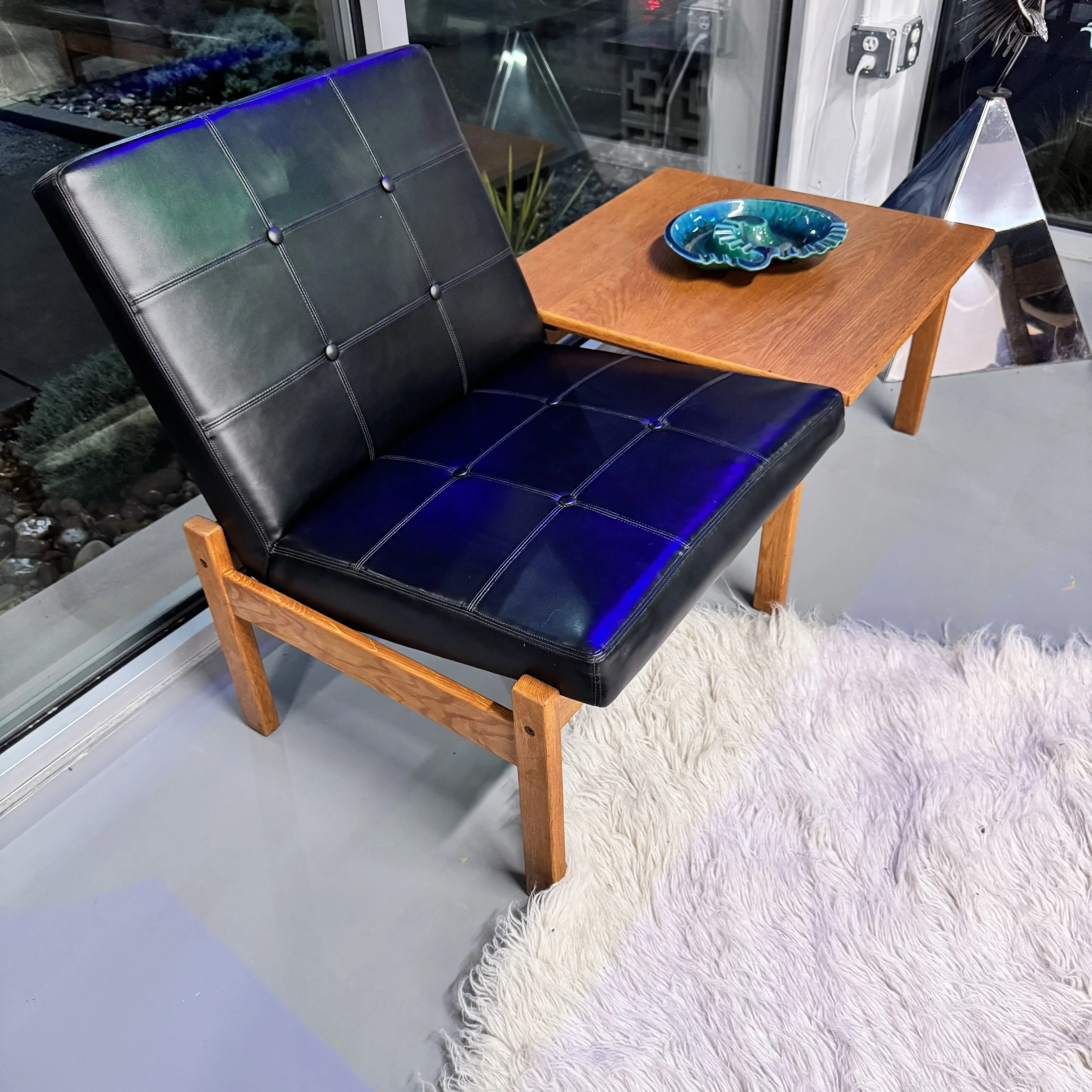 Black Leather Modular Sofa