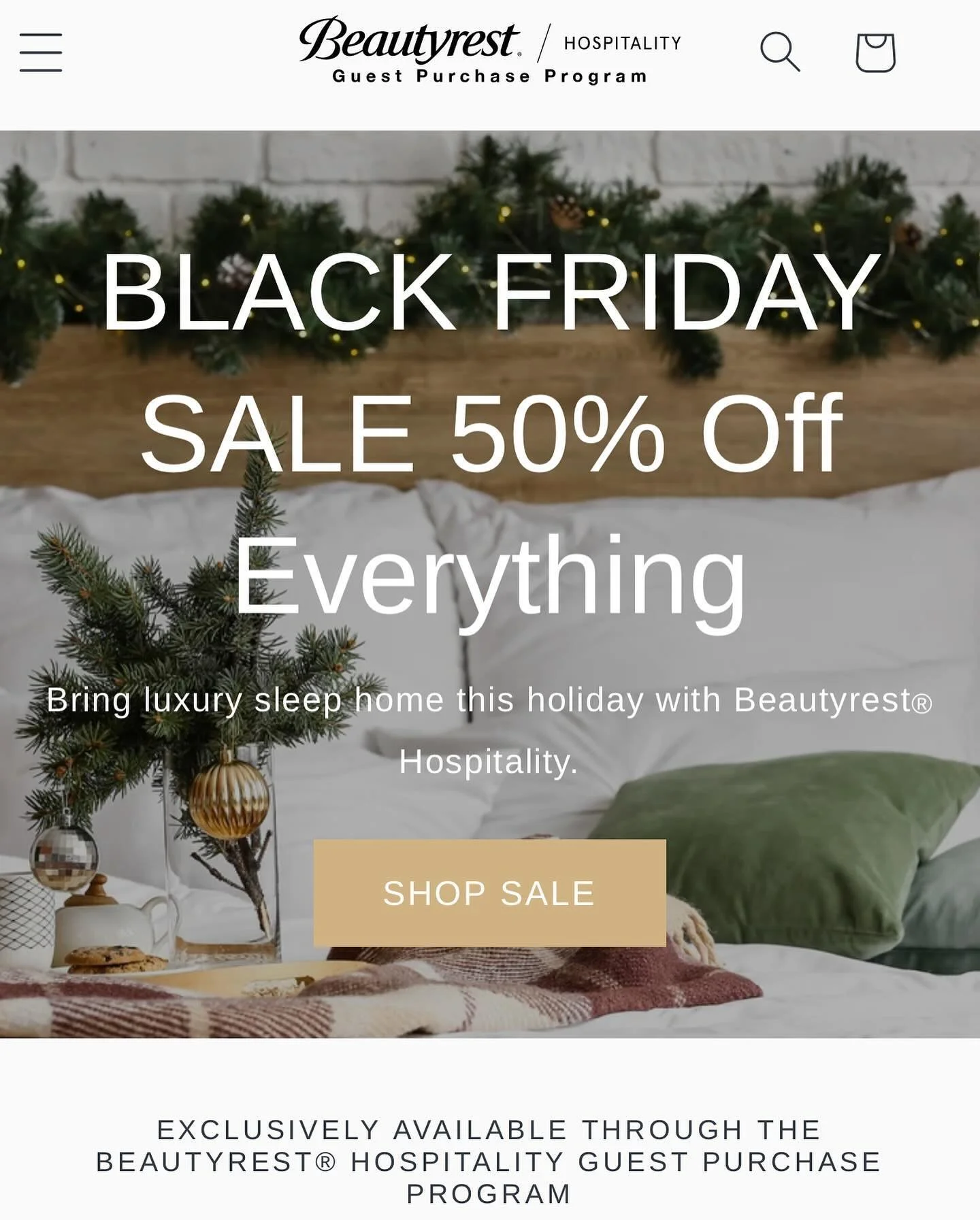 Bring luxury hotel sleep home for the holidays! Just in time for Black Friday- the new sites are live! Did you know you can purchase luxury hospitality mattresses through a Guest Purchase Program? These mattresses are not sold in retail stores and ar