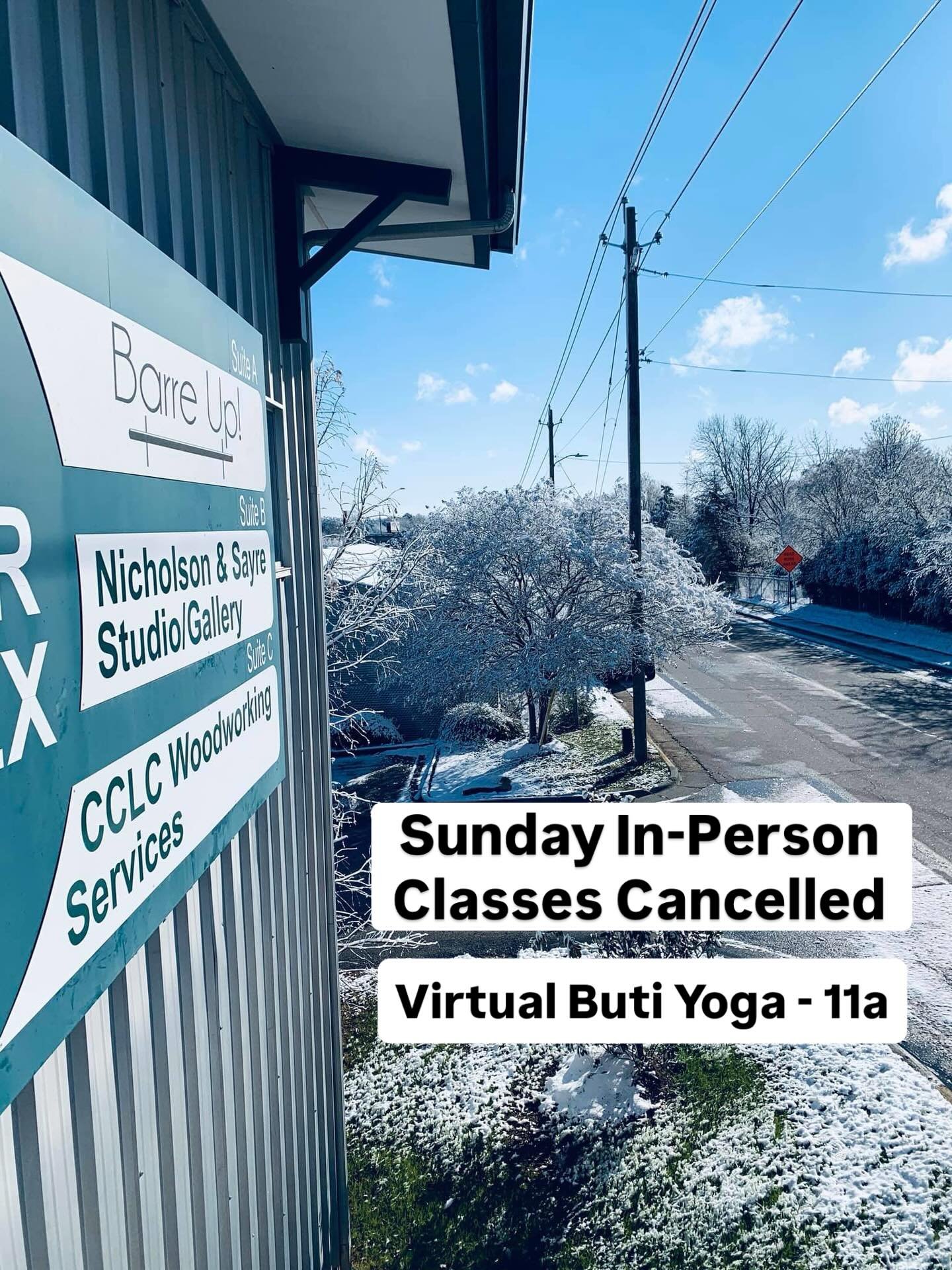 Sunday morning in-person classes are cancelled out of an abundance of caution! Virtual Buti Yoga is now on the schedule. Let&rsquo;s move together! See y&rsquo;all at 11am! ❄️☃️

🔗link in bio to sign-up