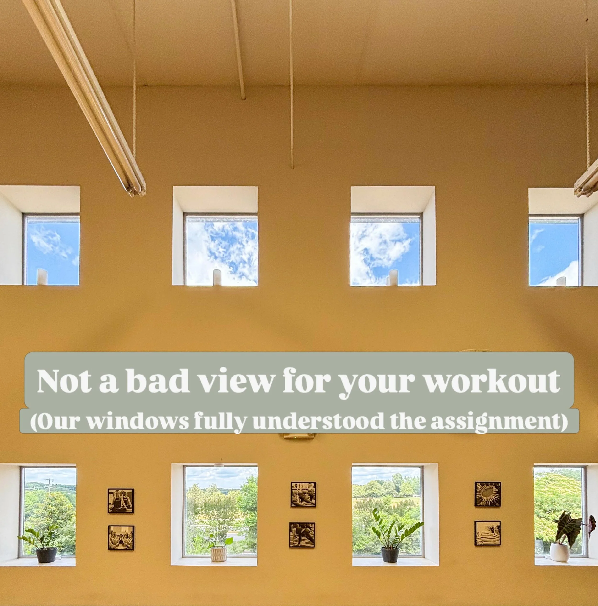 Carolina Blue skies + the City of Oaks showing off a little today! 🩵 

One of our favorite things about this space - we never feel stuck inside a dark studio.

Every class comes with a view! ☀️☁️🌱