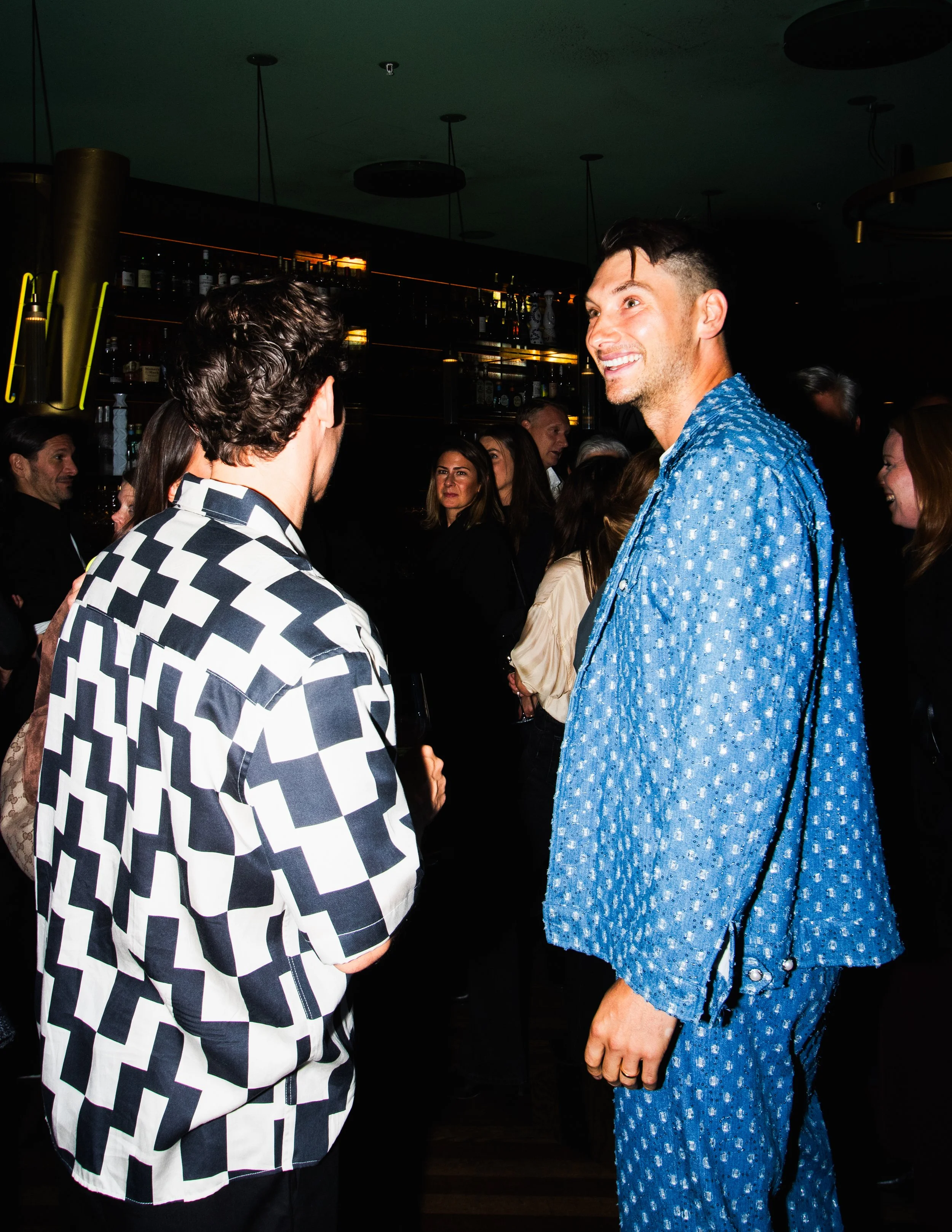 Event photography Stockholm. Pascal Engman and Alexander Pärleros. Swedish author. Flash photography.