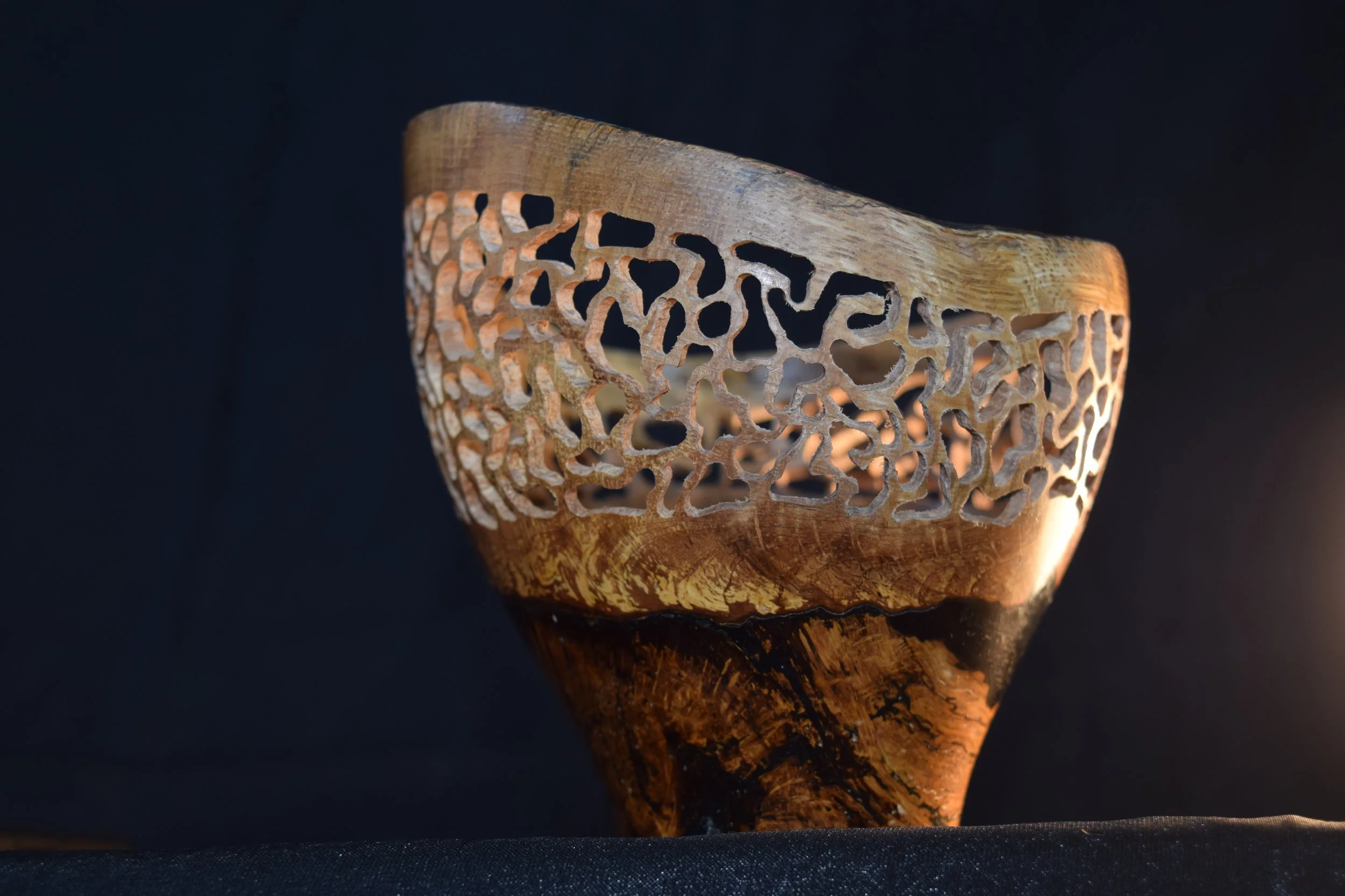 Oak - Carved Decorative Vase - Scholastic Arts and Writing Silver Key Award