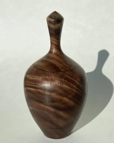 Walnut Box with Spinning Top Lid