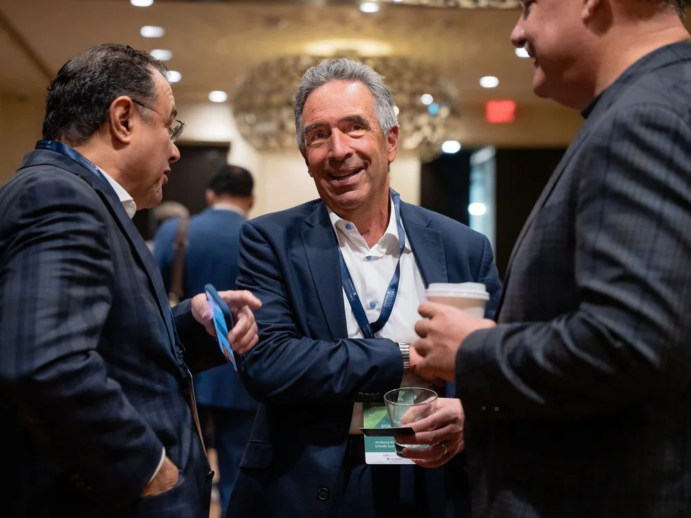 Attendees networking between sessions
