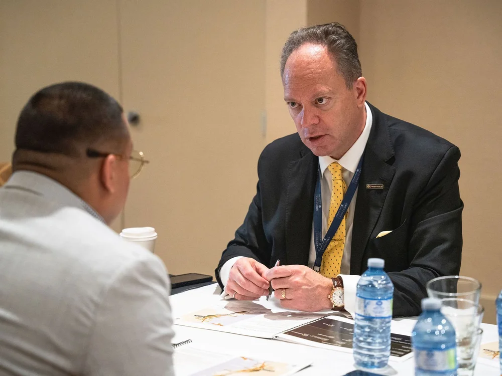 A one-on-one meeting at the Summit