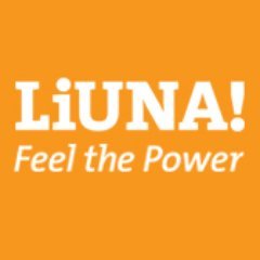 Orange background and white text that says LiUNA! Feel the Power