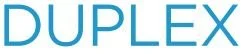 An image of the word "Duplex" in light blue font.