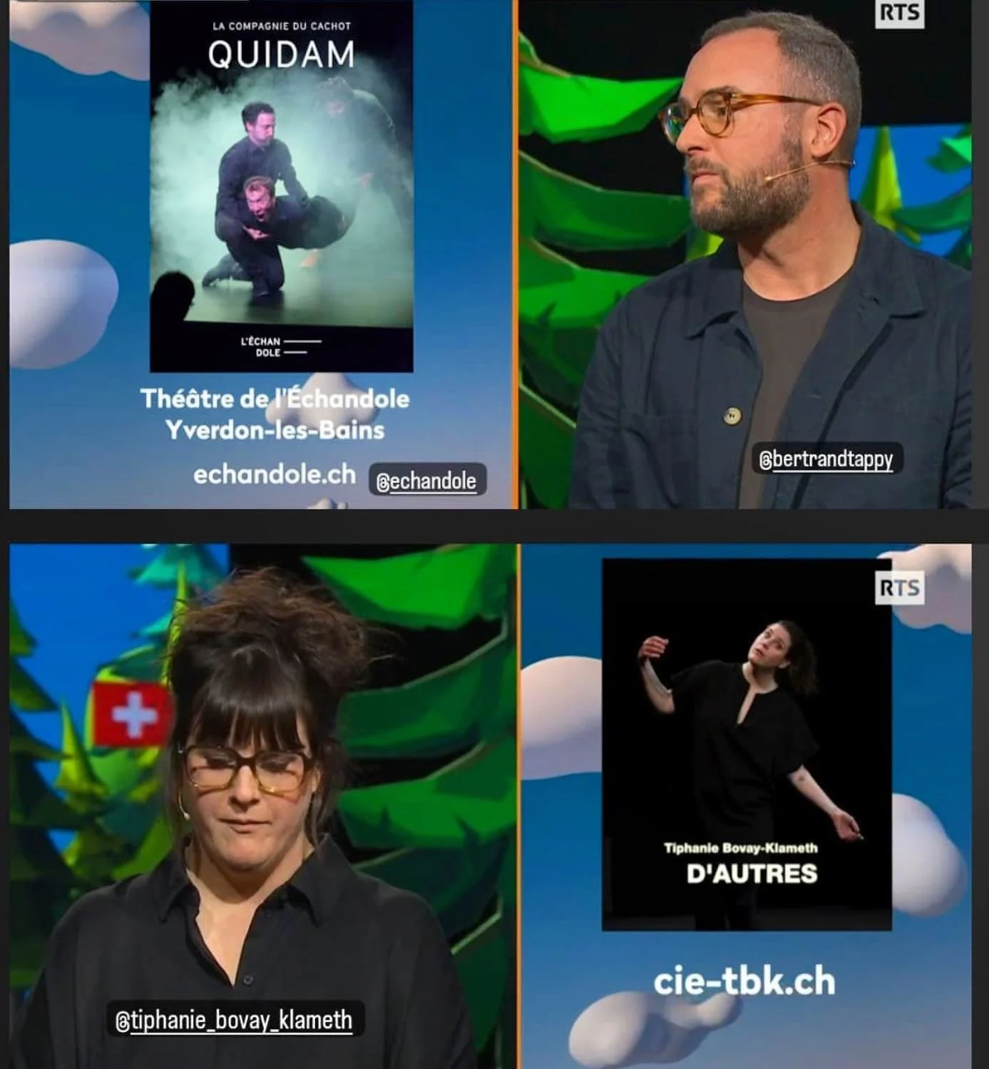 Ce week-end, presque toute la compagnie &eacute;tait &agrave; l&rsquo;&eacute;cran sur la @radiotelevisionsuisse durant l&rsquo;&eacute;mission &laquo;&nbsp;&Ccedil;a joue&nbsp;&raquo; anim&eacute;e par @blaise.bersinger. L&rsquo;occasion de montrer 