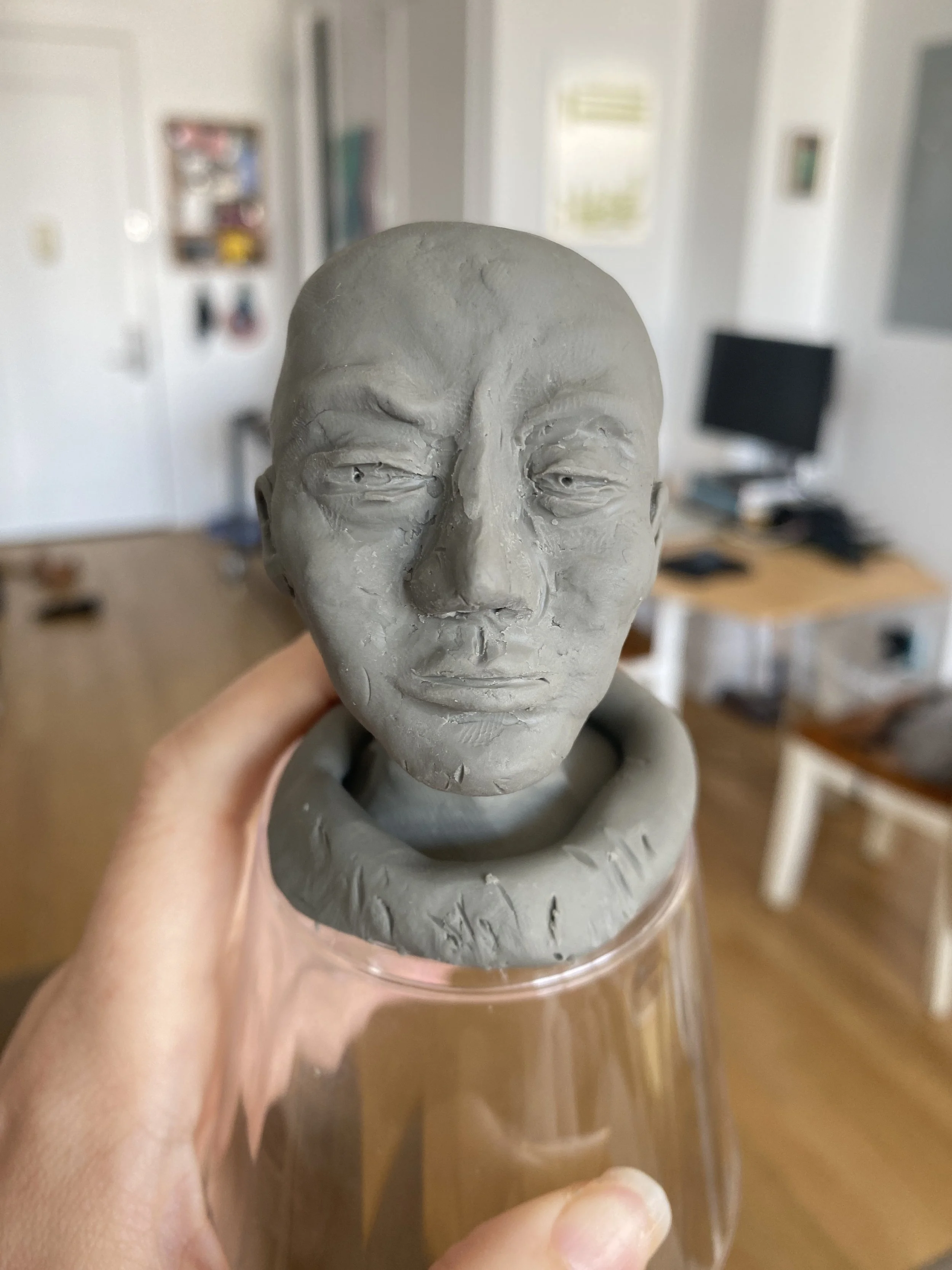 July 3rd, 2023.  This is the first face I made after camp ended.  I enjoyed the head that i made in 20 minutes so i figured - why not try again?