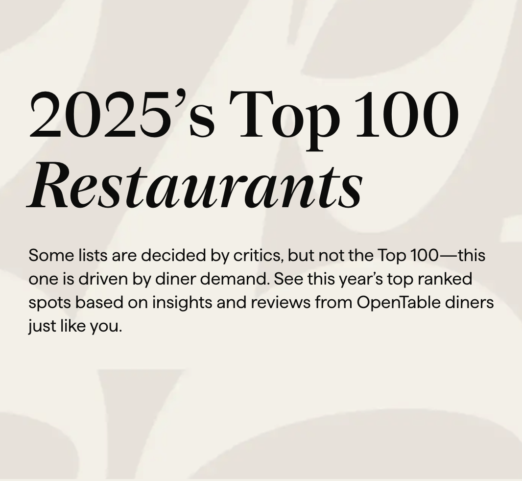 OpenTable 2025 Top 100 Restaurants: The Progress