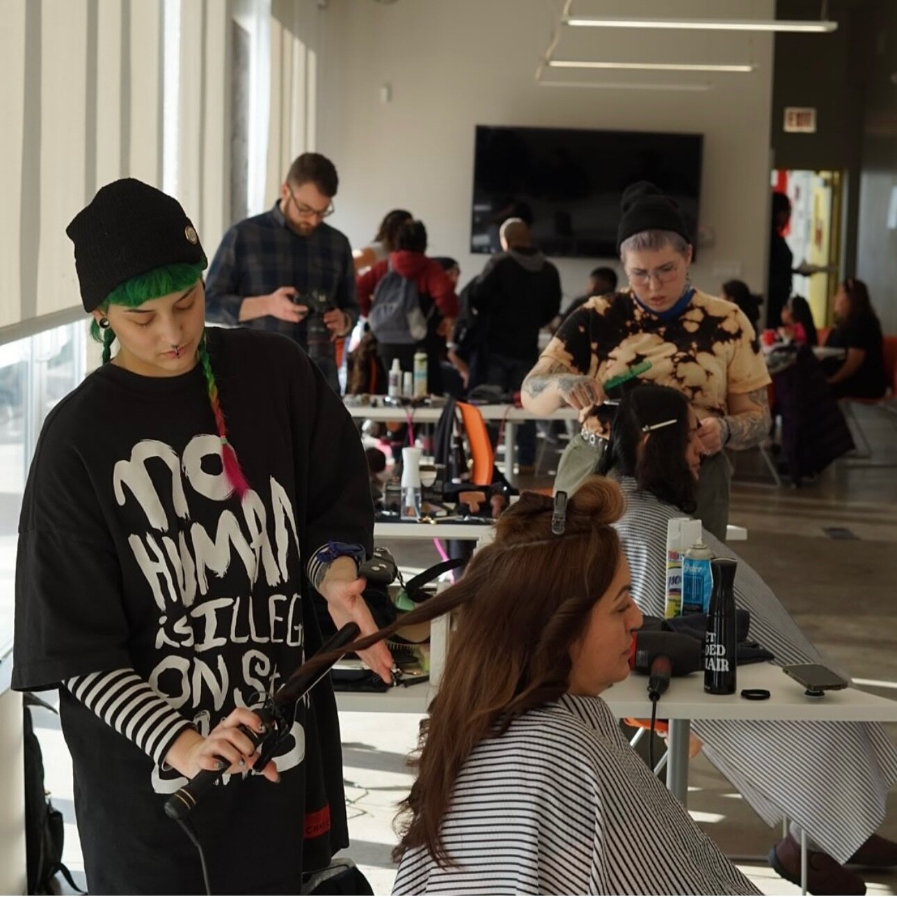 A team of volunteers offering complimentary hair services at an event hosted by &ldquo;Don&rsquo;t Forget About Me,&rdquo; a nonprofit organization that  provides wellness and self-care to survivors of trauma. Through their network of volunteers they