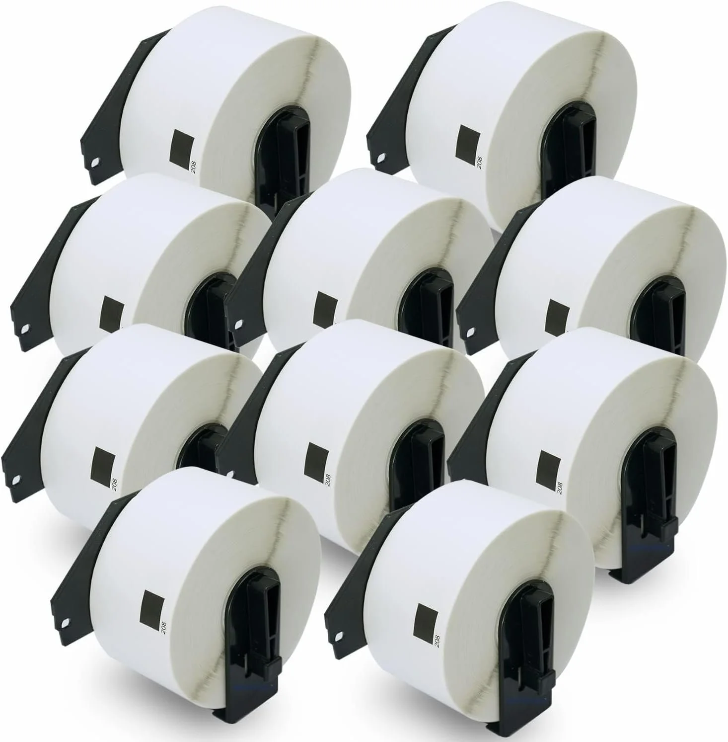 10 Rolls of DK-1208 Brother Compatible QL600 Labels with Reusable Cartridge