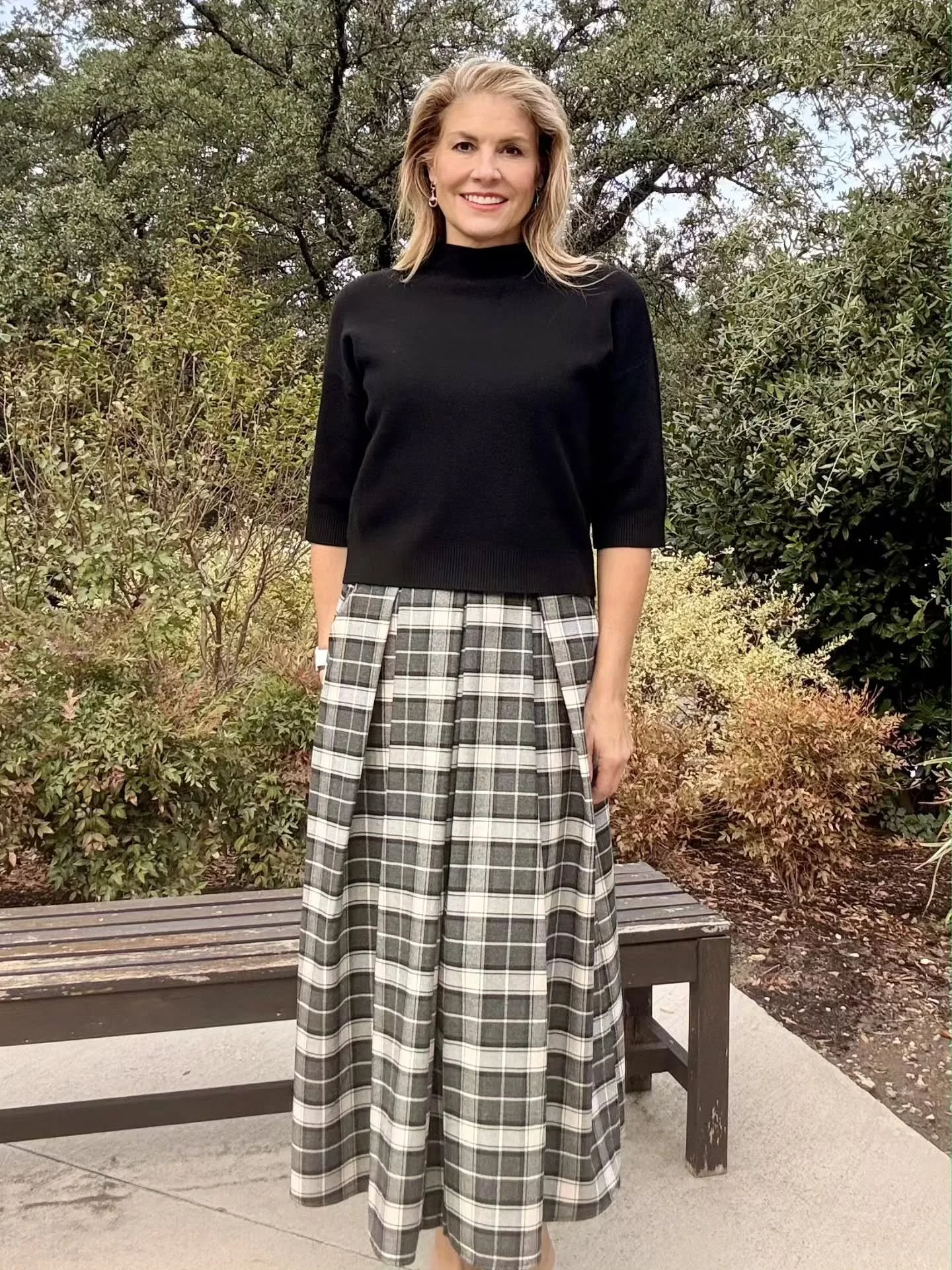 Just a little fall perfection going on here.. The cotton, flannel  skirt is a good place to start a new look!