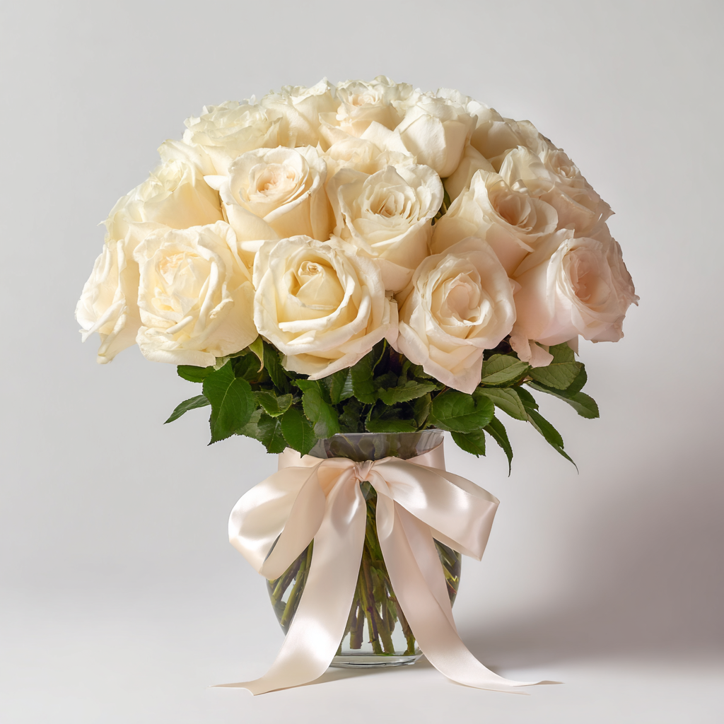 Two Dozen White Roses