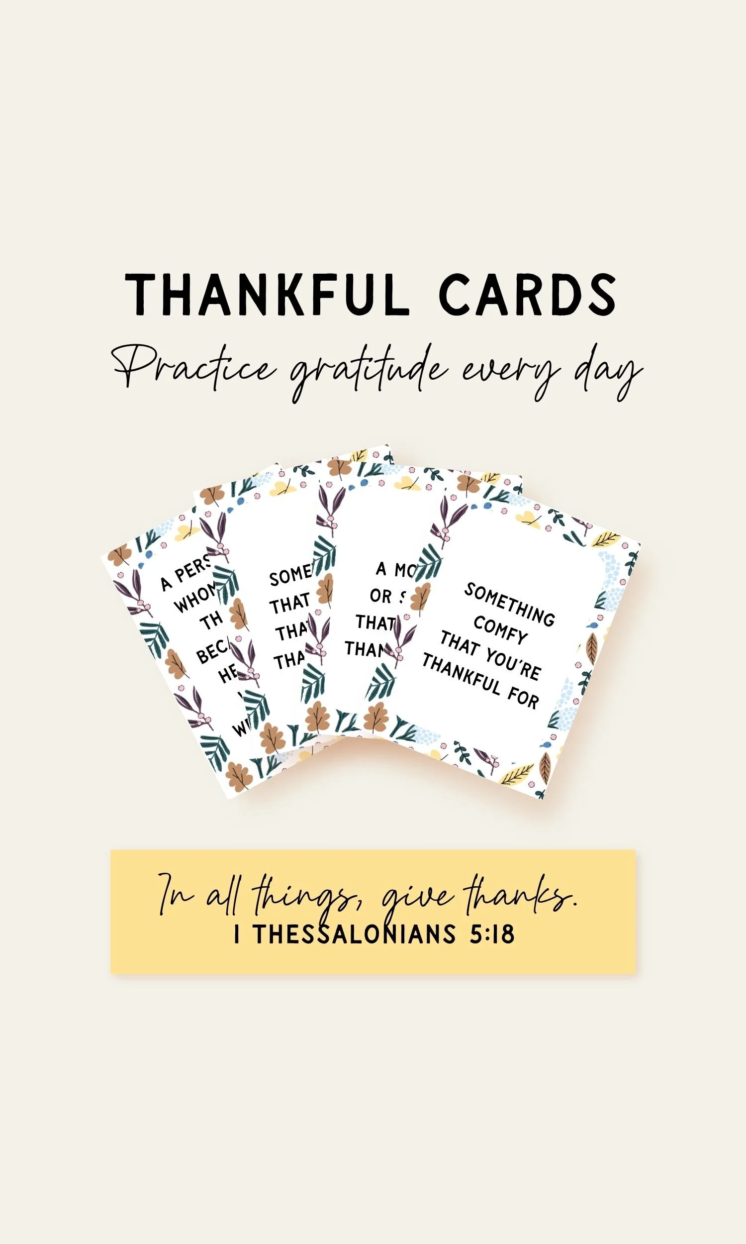 Thankful Cards - Prompts for Practicing Gratitude