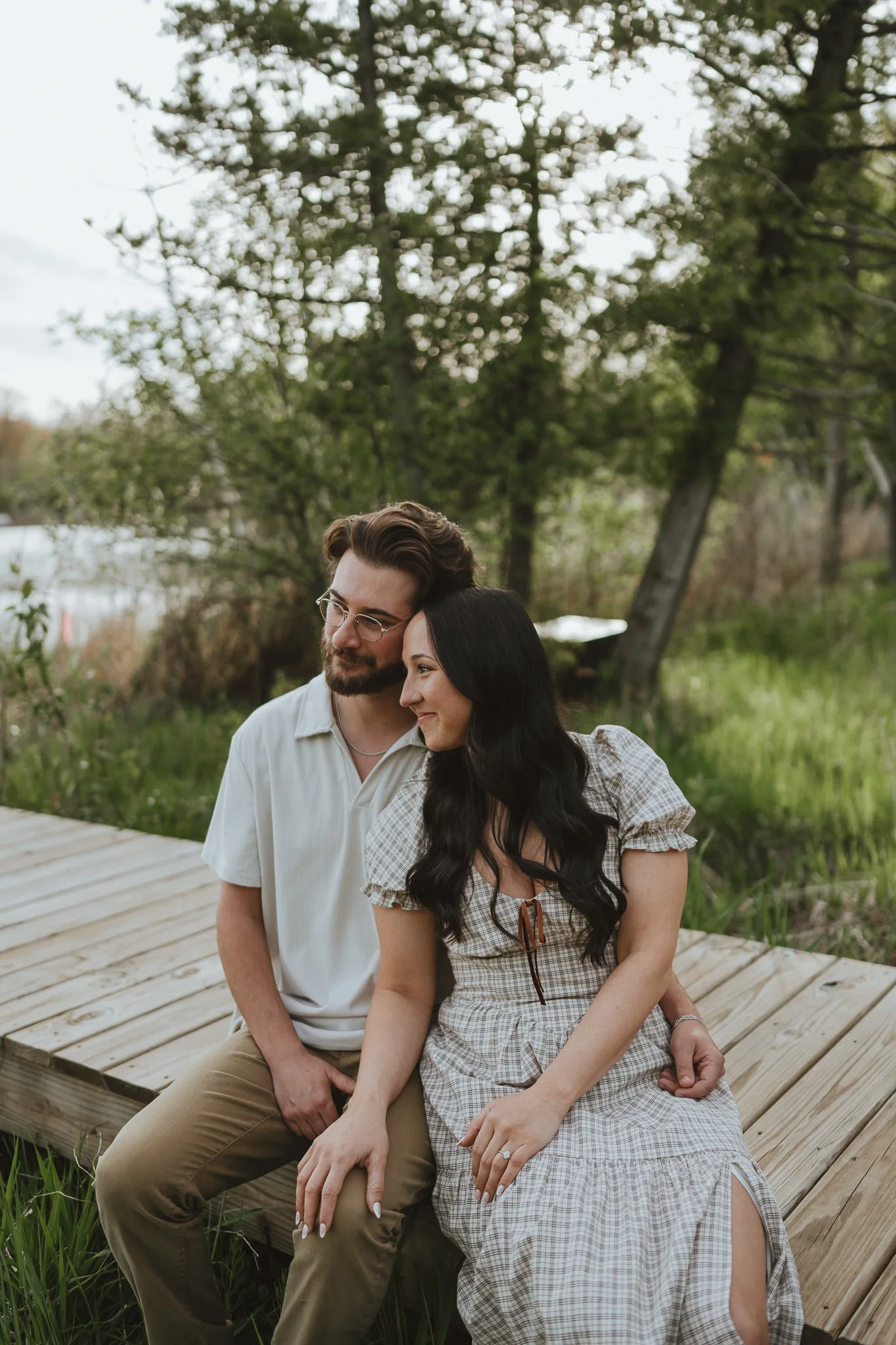 Northern Michigan Engagement Photos at a Cozy Airbnb Retreat