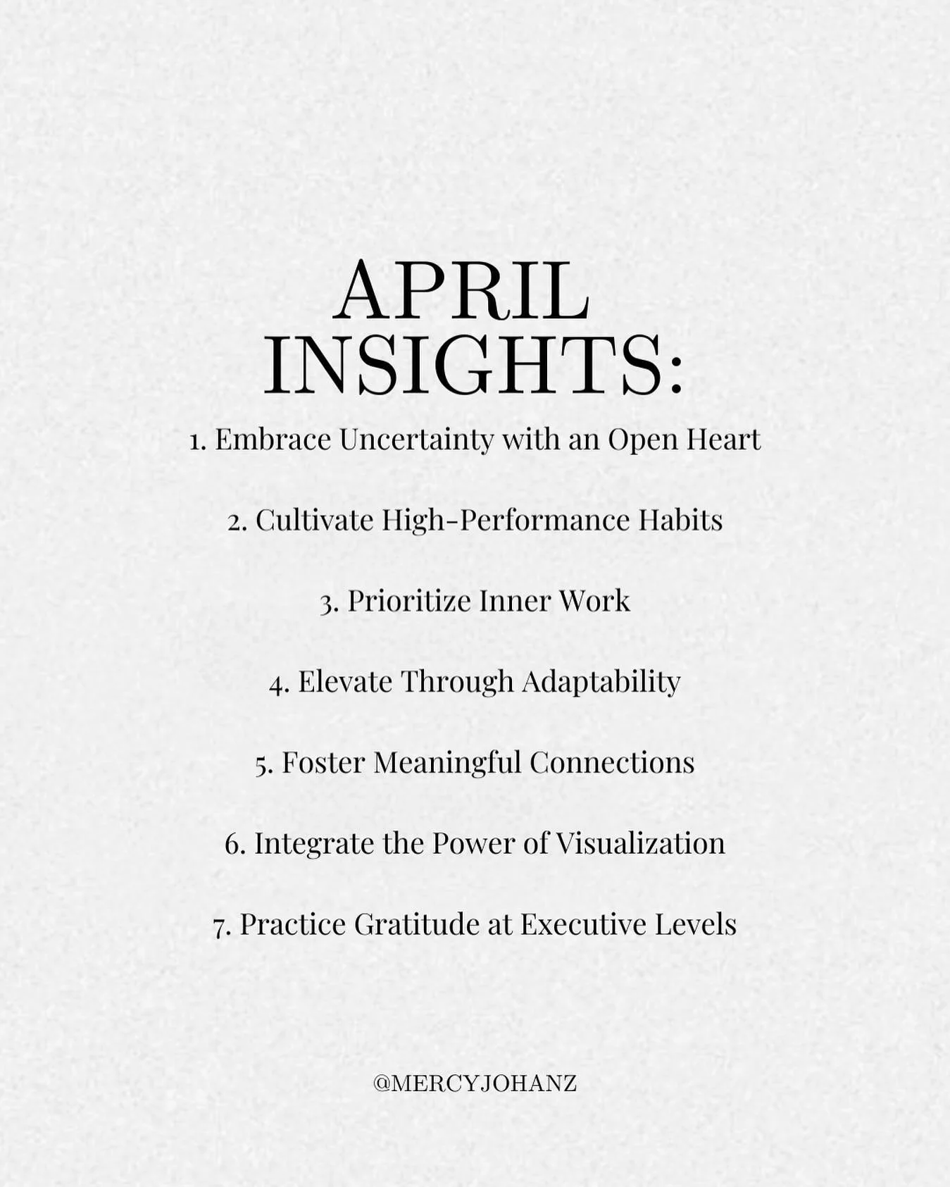 Leave a ❤️ if you are embracing transformation! 

1. Embrace Uncertainty with an Open Heart - April taught me that embracing the unknown can lead to unexpected opportunities. As you navigate your career and personal aspirations, remember that uncerta