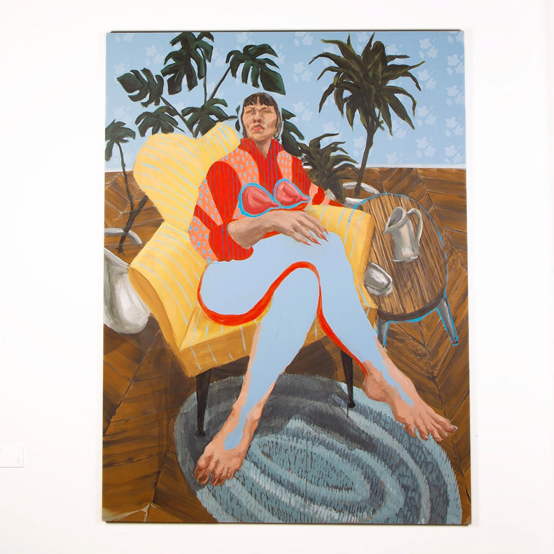 Catherine Morin. La Carafe, 2022. Acrylic and oil on canvas. 59 x 44 inches. Wishbone Art Gallery.