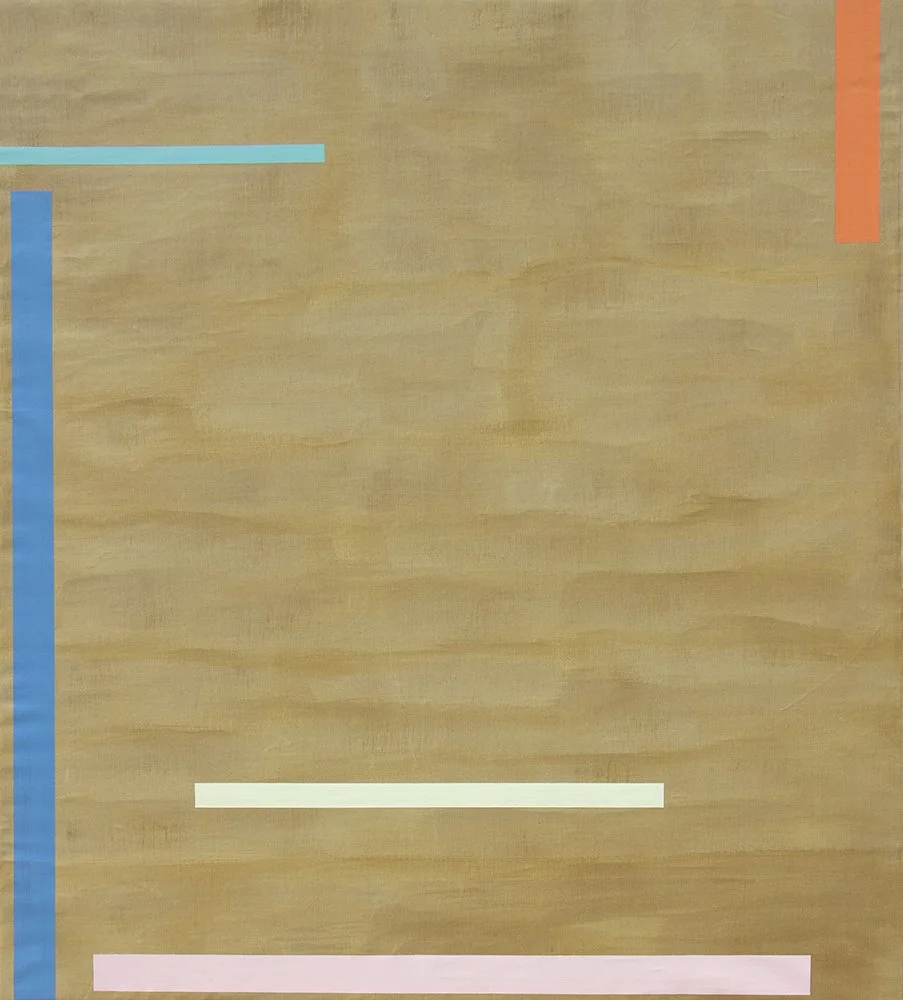 Kenneth Lochhead. Colour Bars, 1964. Acrylic on Canvas. 80 x 72.5 inches. Courtesy the Estate of the Artist & Bau-Xi Gallery.