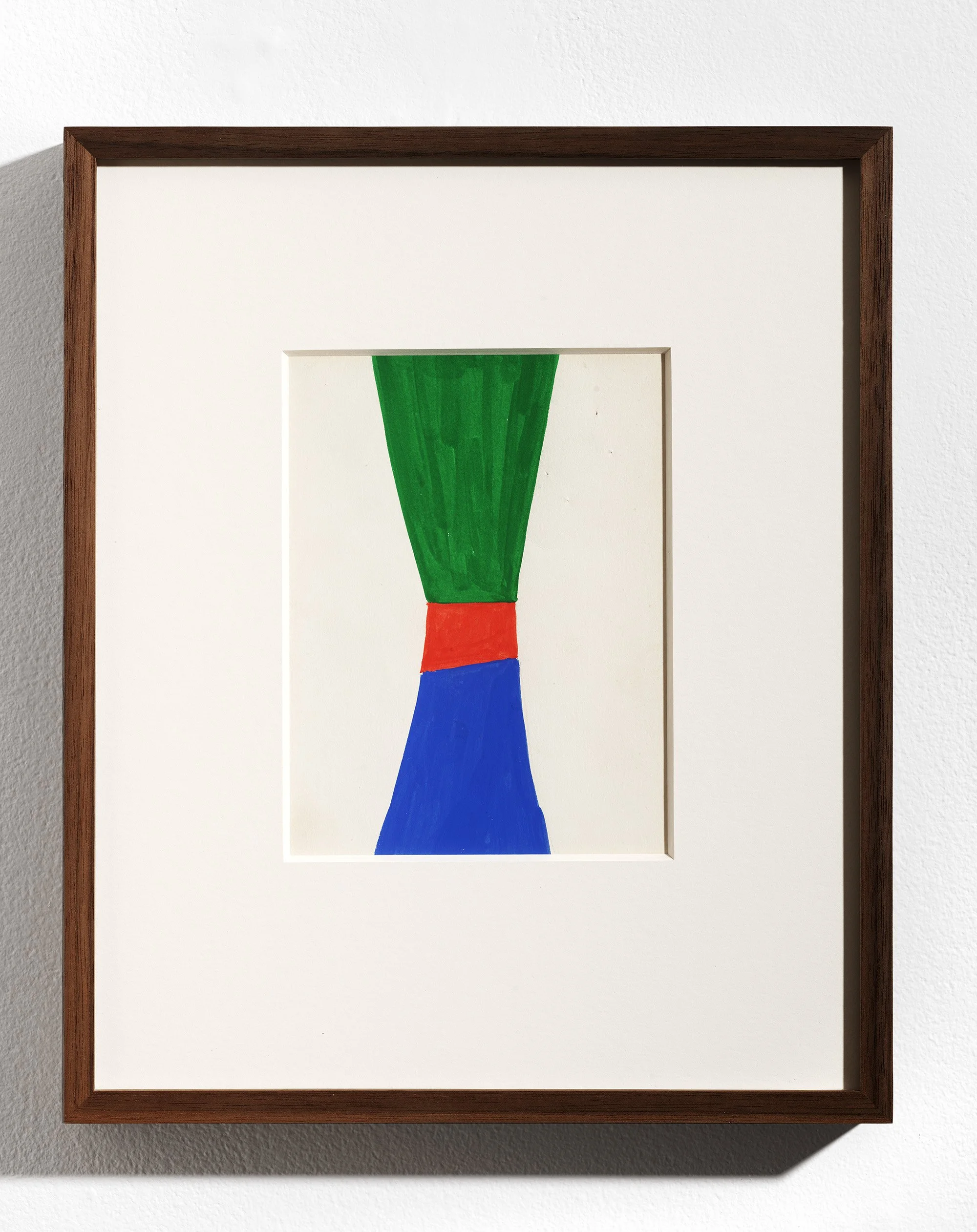 Jack Bush. Untitled Christmas Card - Sash, 1967. Gouache on Paper, 6.75 x 5.25 inches Inscribed Verso “Merry, Merry Christmas to all the Goodaires! The Bushes”. Courtesy Miriam Shiell Fine Art and the artist Estate. 