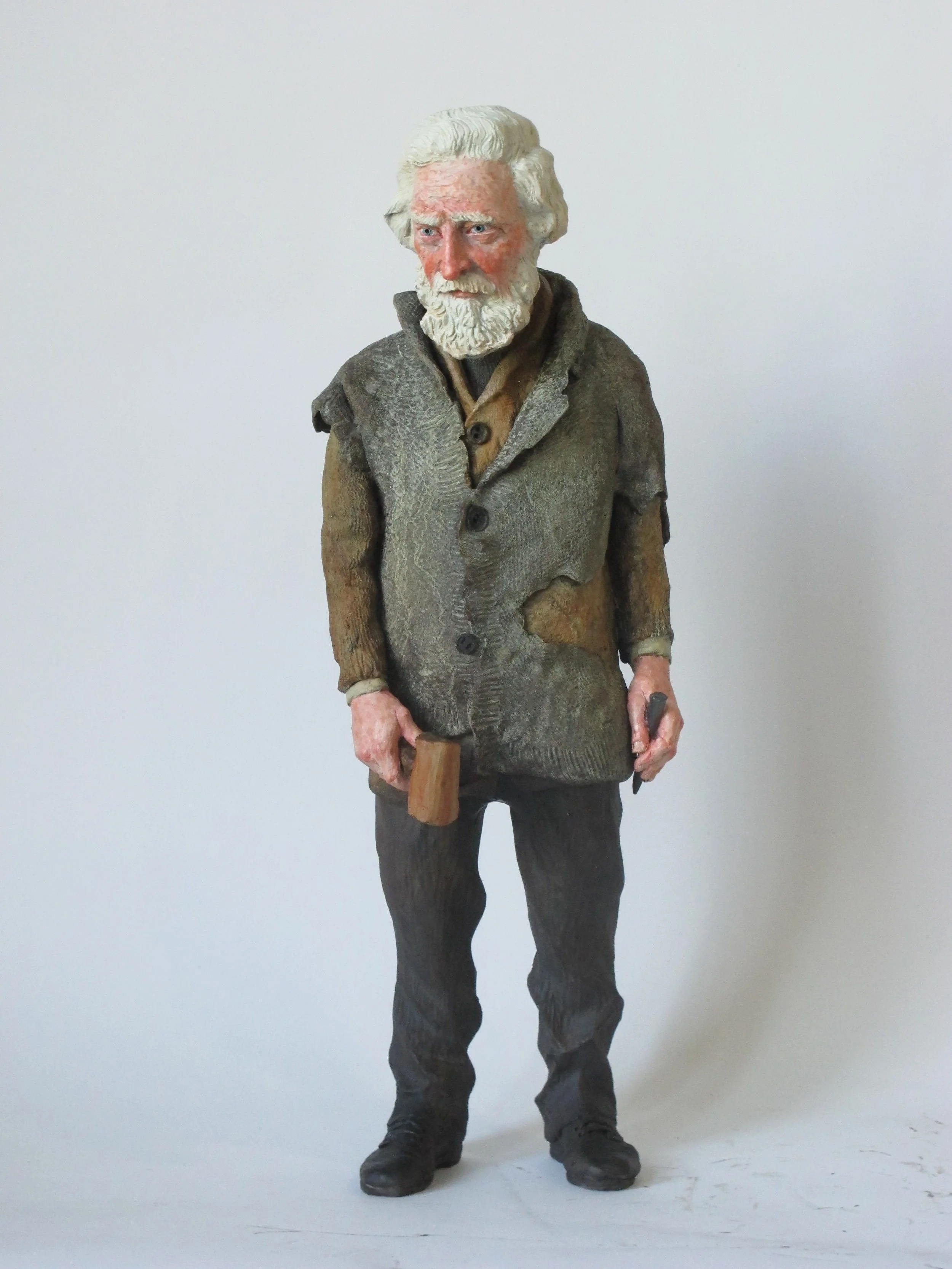 Joe Fafard. Louis Jobin. Bronze, patina. 27 1/2 x 9 x 7 inches. Edition  2 of 5. Slate Fine Art.
