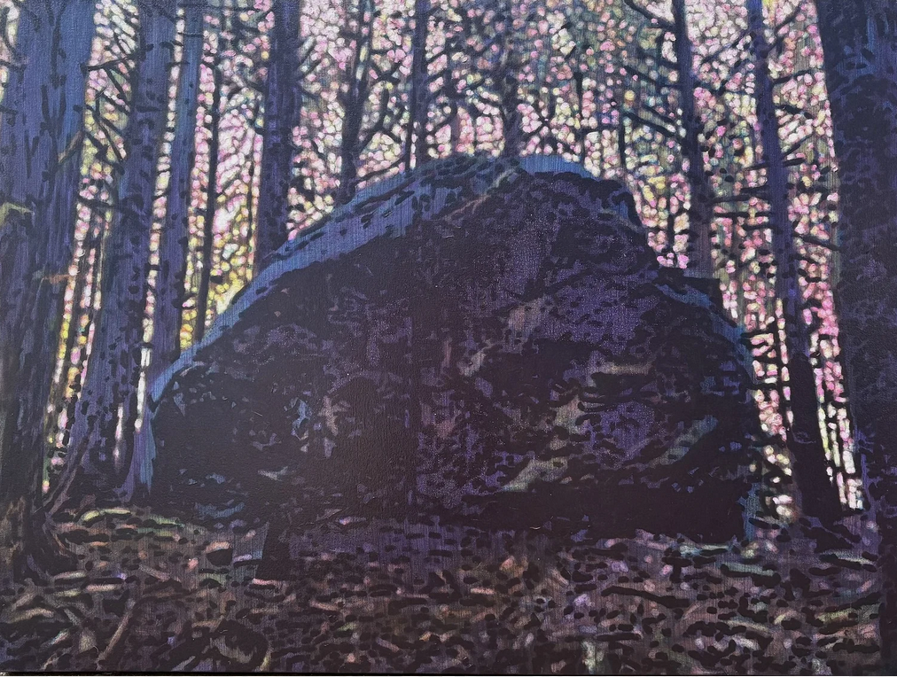 David Kaarsemaker. This Rock 2, 2026. Oil on canvas. 27 x 36 Inches. Courtesy of de Montigny Contemporary. 